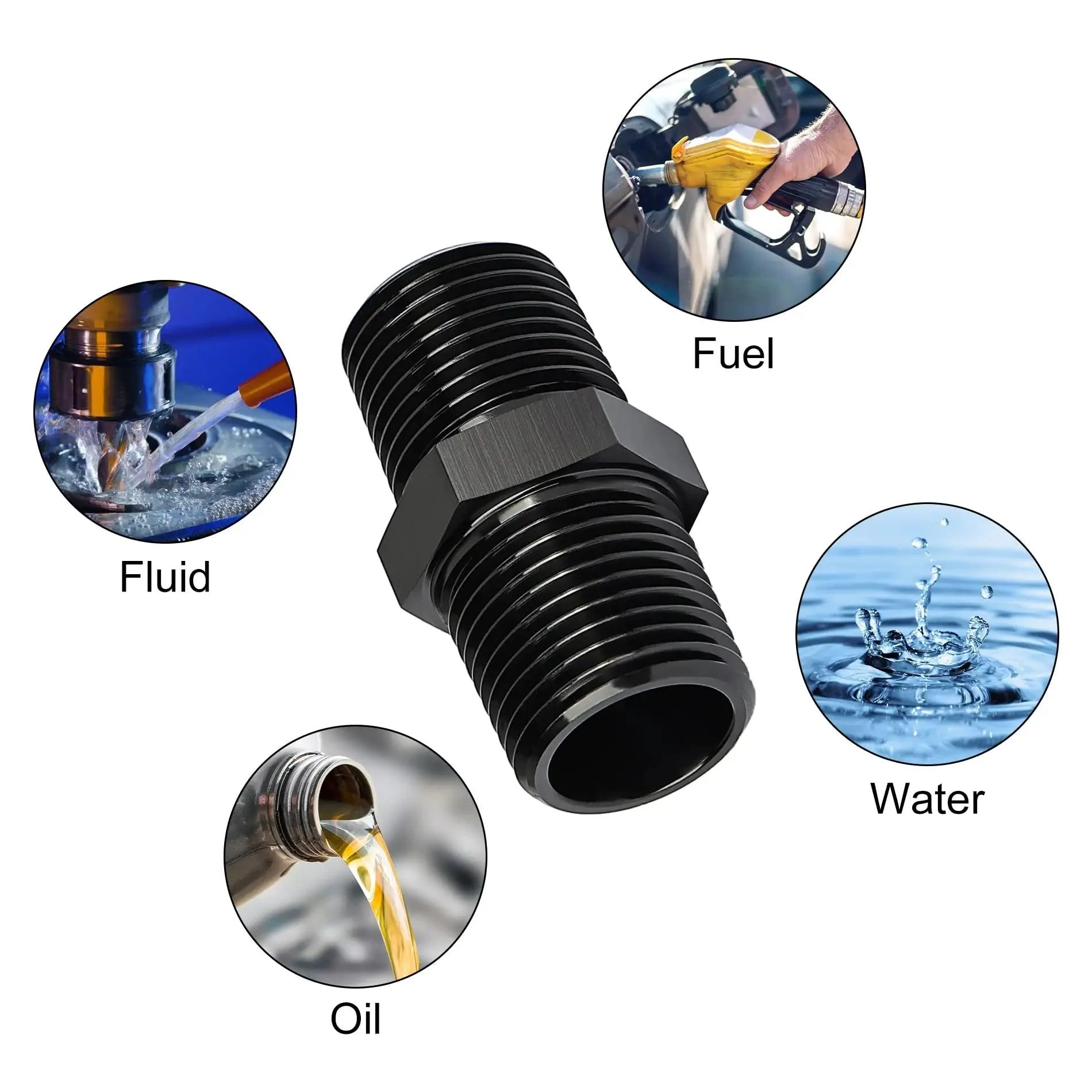 EVIL ENERGY NPT Male to NPT Male Thread Coupling Equal Hose Fitting Adapter - Image 5