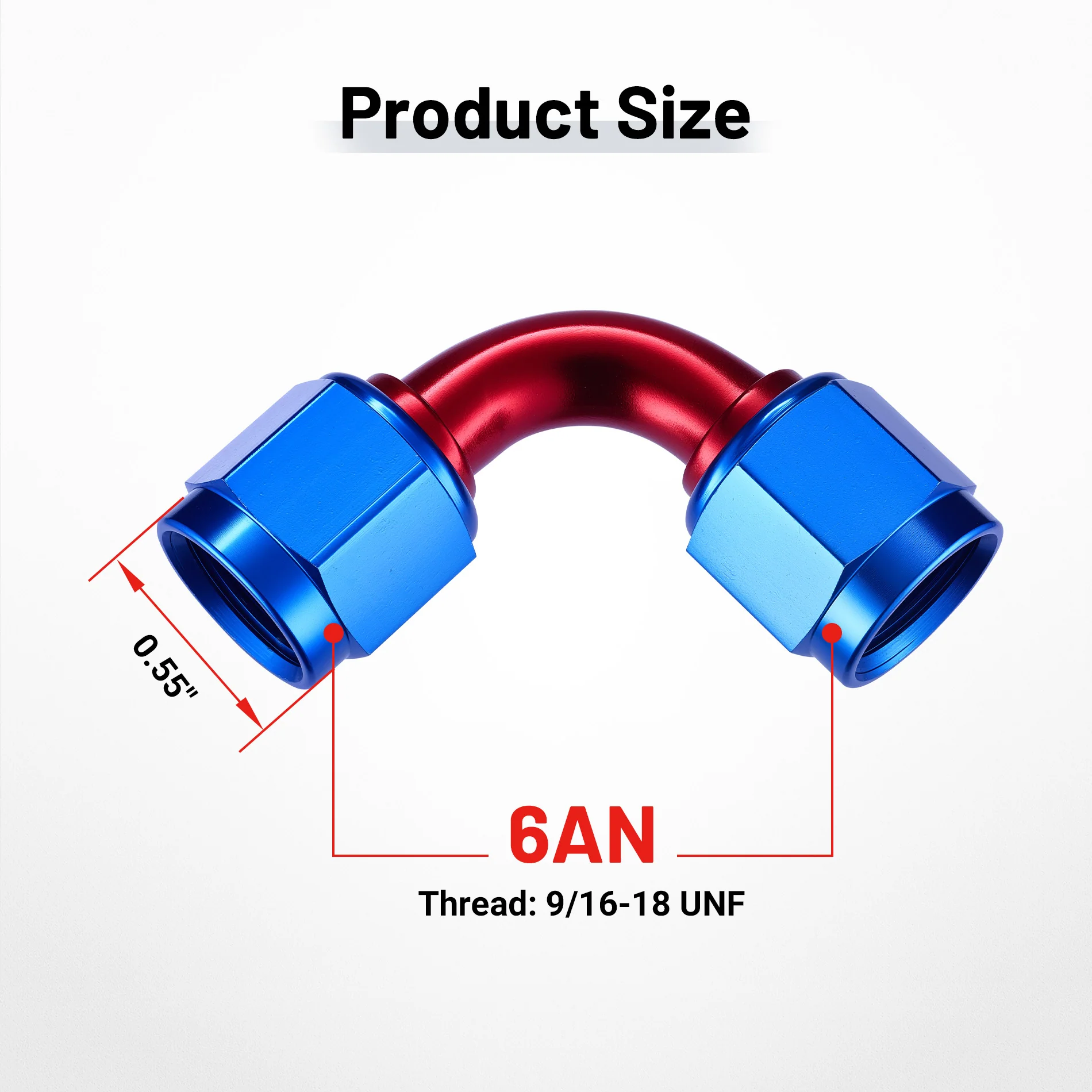 EVIL ENERGY 4/6/8/10AN Female To Female Straight/90 Degree Swivel Coupler Union Fitting Adapter Aluminum Red and Blue - Image 12
