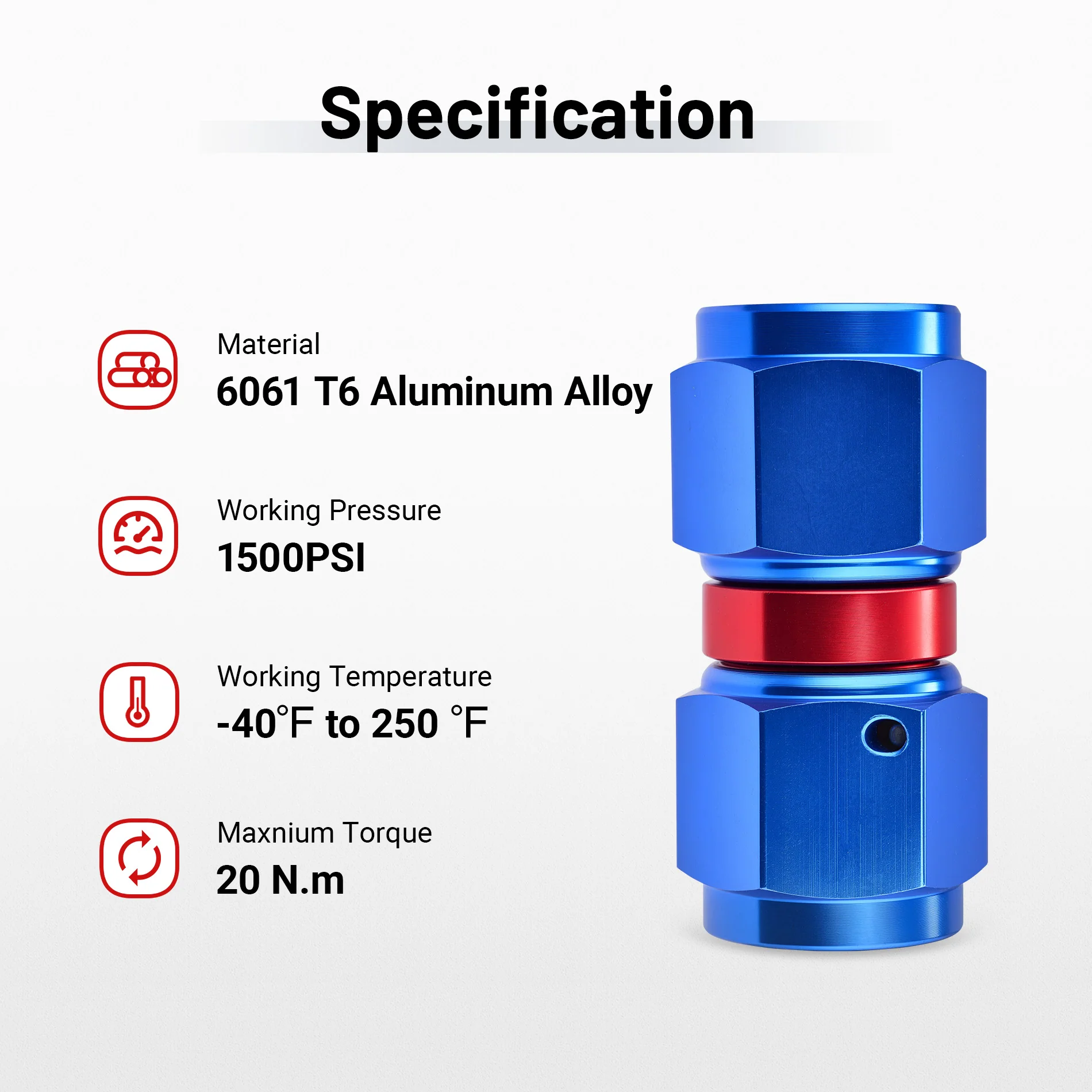 EVIL ENERGY 4/6/8/10AN Female To Female Straight/90 Degree Swivel Coupler Union Fitting Adapter Aluminum Red and Blue - Image 18