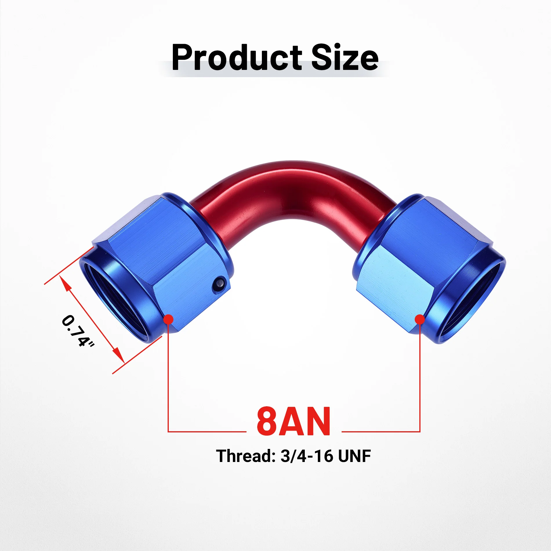 EVIL ENERGY 4/6/8/10AN Female To Female Straight/90 Degree Swivel Coupler Union Fitting Adapter Aluminum Red and Blue - Image 22