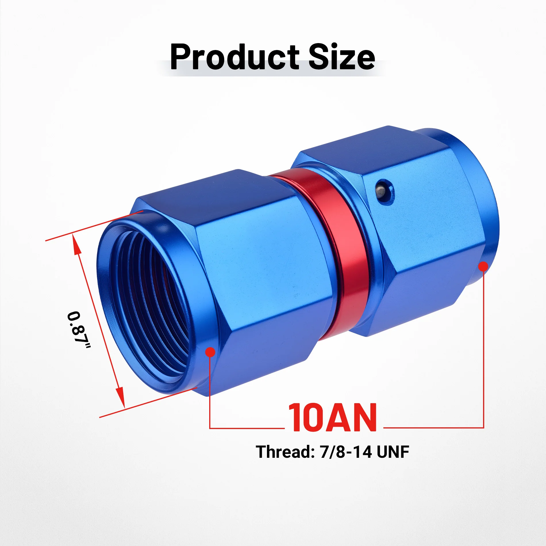 EVIL ENERGY 4/6/8/10AN Female To Female Straight/90 Degree Swivel Coupler Union Fitting Adapter Aluminum Red and Blue - Image 27