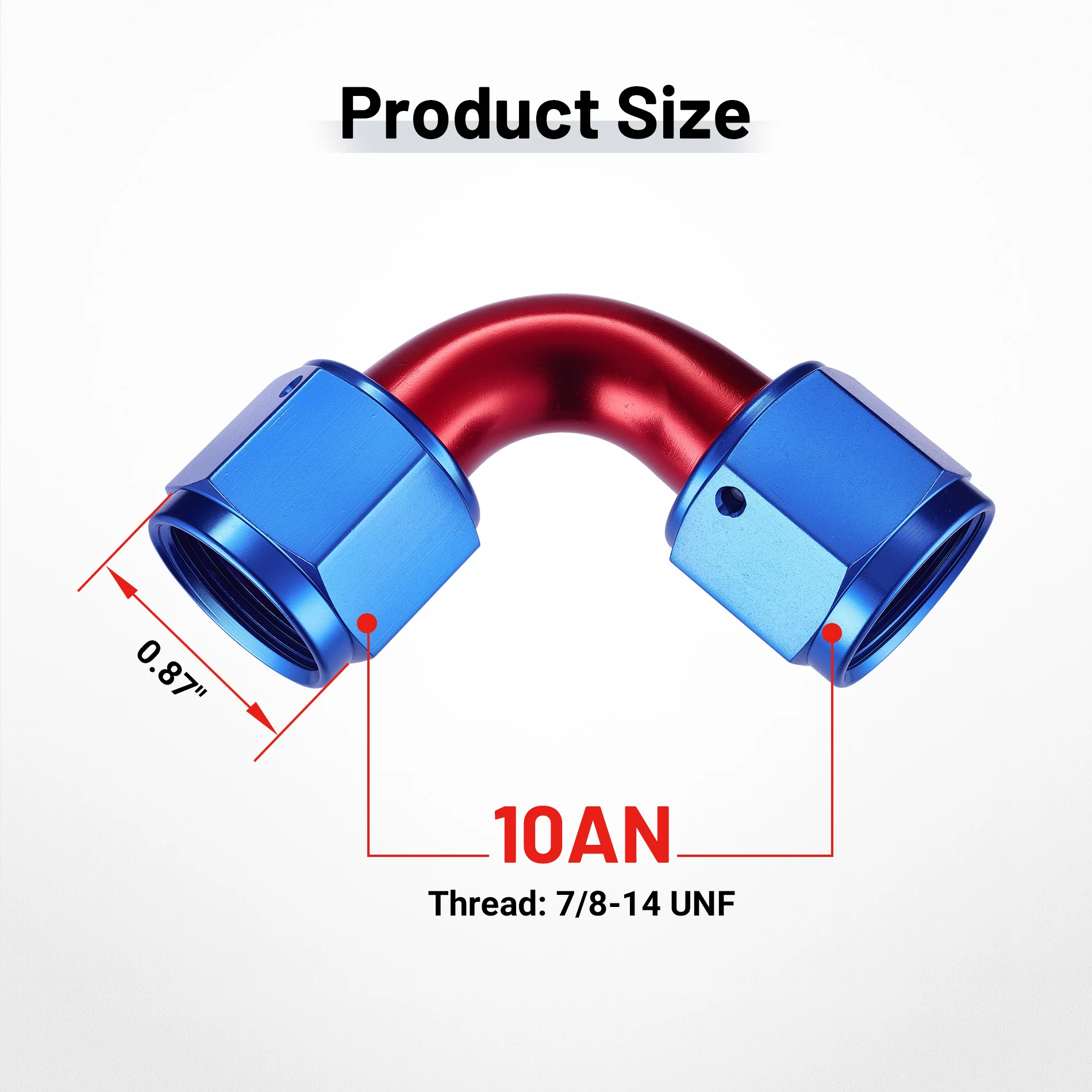 EVIL ENERGY 4/6/8/10AN Female To Female Straight/90 Degree Swivel Coupler Union Fitting Adapter Aluminum Red and Blue - Image 32