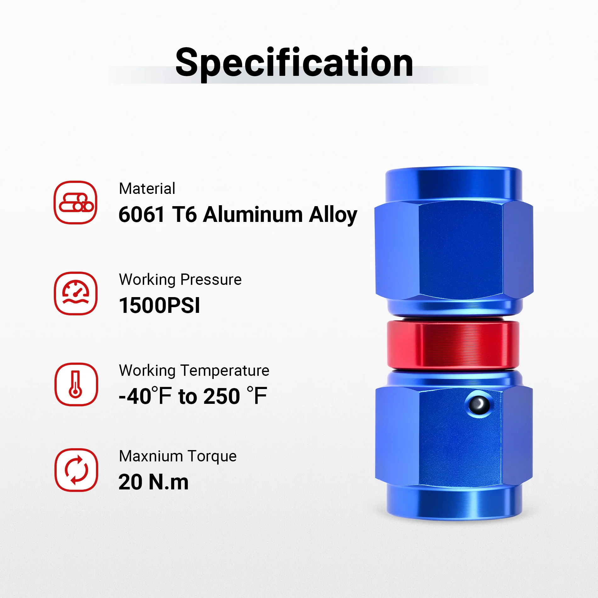 EVIL ENERGY 4/6/8/10AN Female To Female Straight/90 Degree Swivel Coupler Union Fitting Adapter Aluminum Red and Blue - Image 8