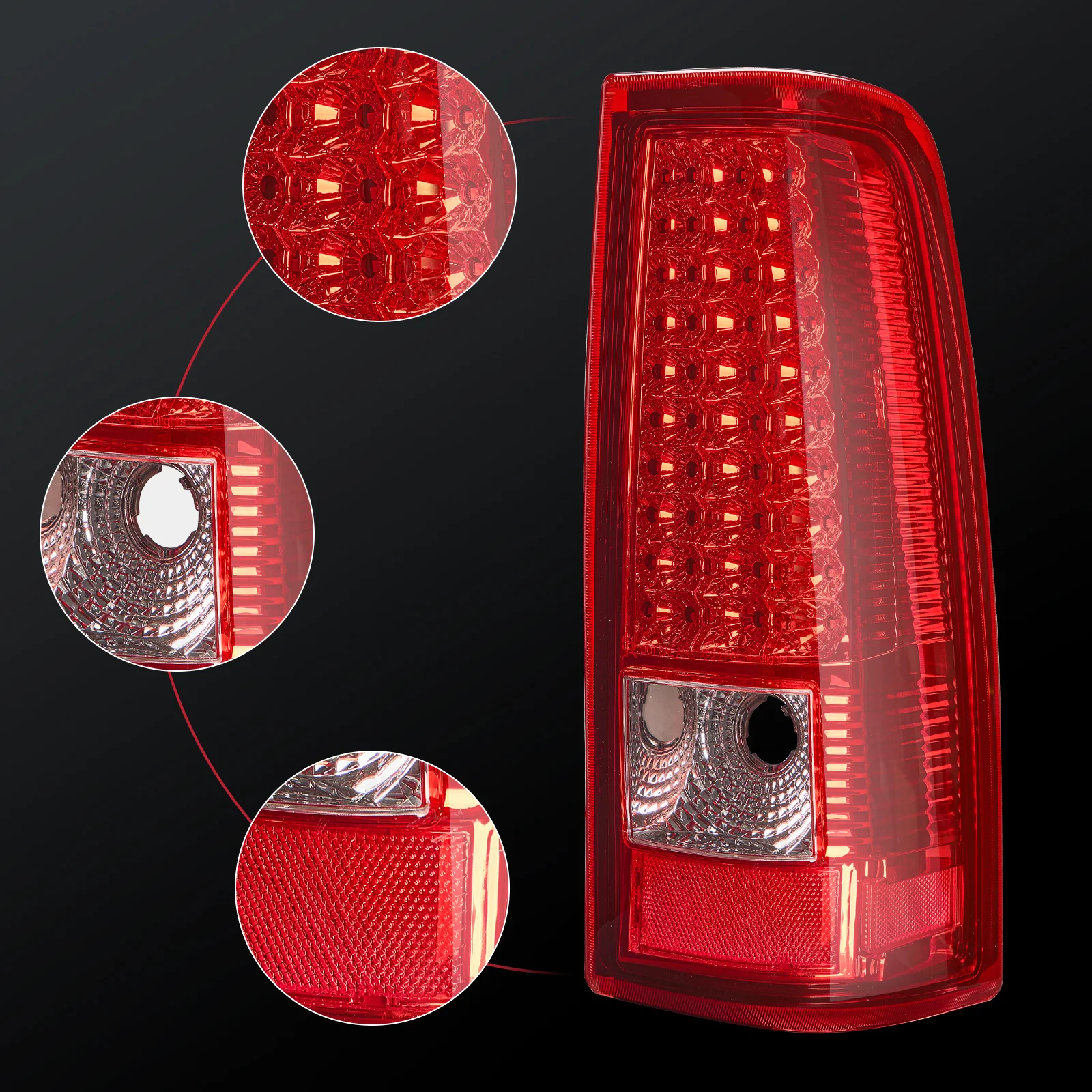 EVIL ENERGY Fit For 1999-2002 Silverado Tail Lights, 1999-2007 GMC Sierra Classic Truck Tail Light Assembly - Red 1 Pair - Image 7