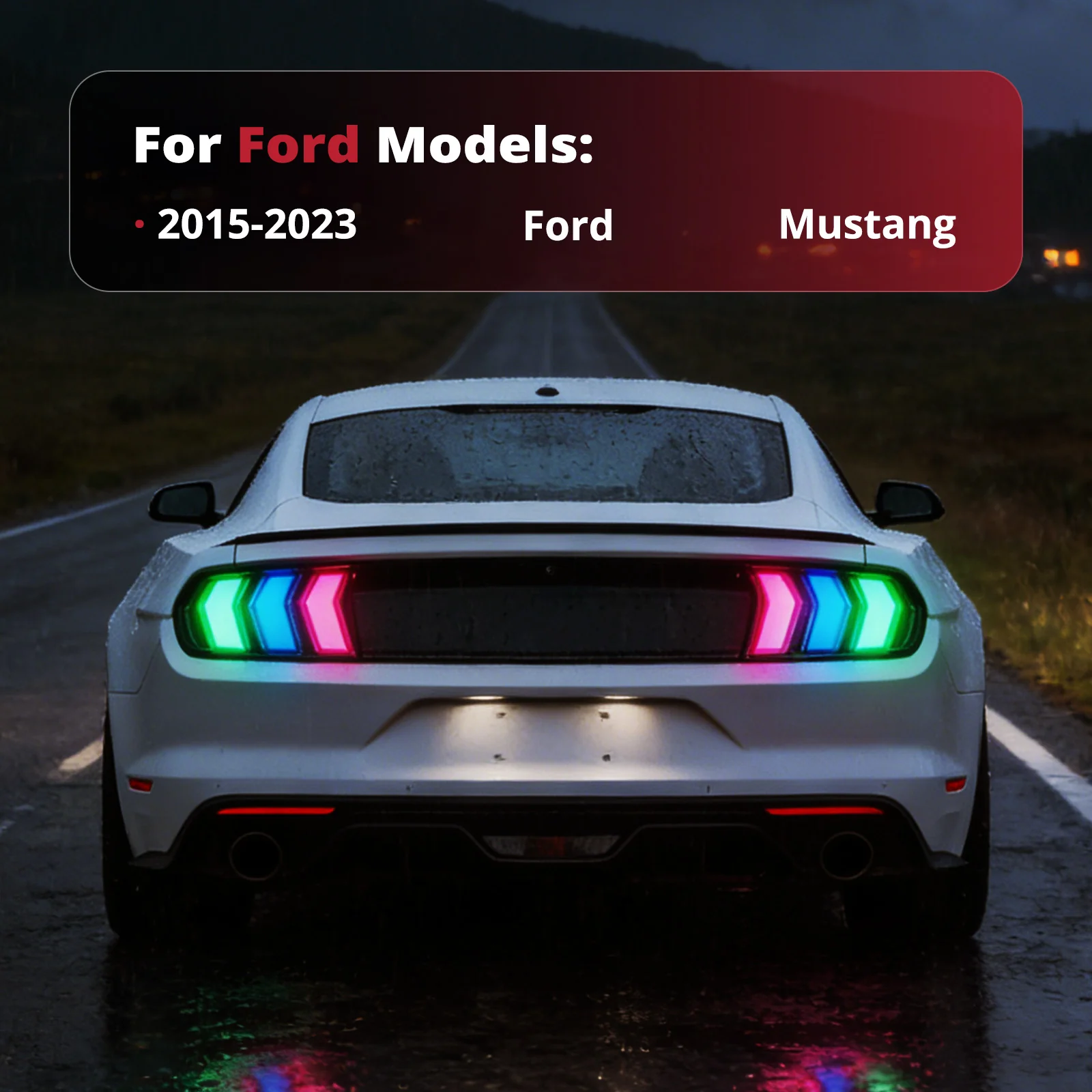 EVIL ENERGY Fit For 2015-2023 Ford Mustang RGB LED Tail Light Assembly, Sequential Start-up Animation DRL Turn Signals Rear Lamp Set, 2 PCS (Driver and Passenger Side) - Image 2