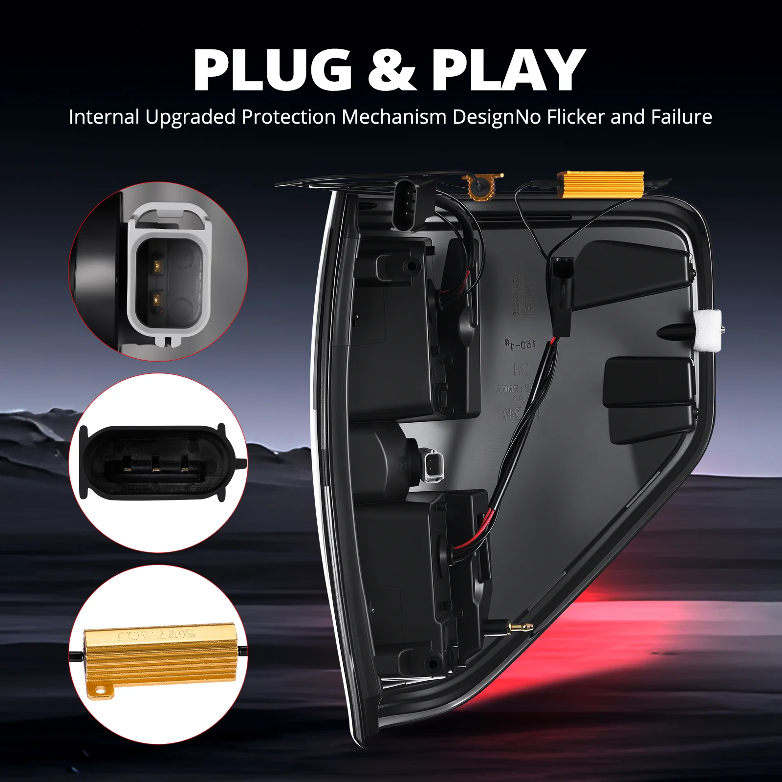 EVIL ENERGY Fit for Ford F150 2009-2014 Full LED Taillights , New Upgrade Smoked Black Rear Brake Stop/Reverse Lights/Parking Lights/Turn Signal Tail Lamp (2PCS, Passenger & Driver Side) - Image 7