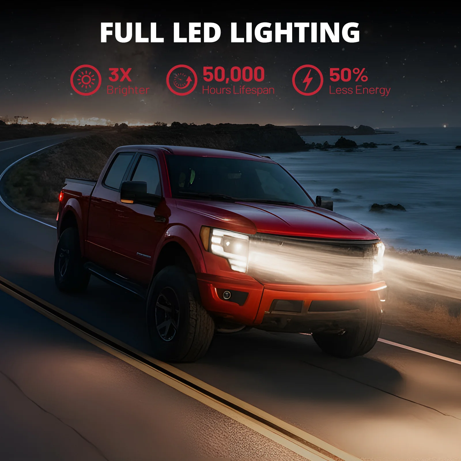 EVIL ENERGY Fit for Ford F150 2009-2014 LED Headlight Assembly, 1000% Bright with 5 Light Modes & Perfect Beam Pattern, IP67 Waterproof & Plug-N-Play, For Factory Halogen Headlights & 3 Pin Plug Only - Image 4