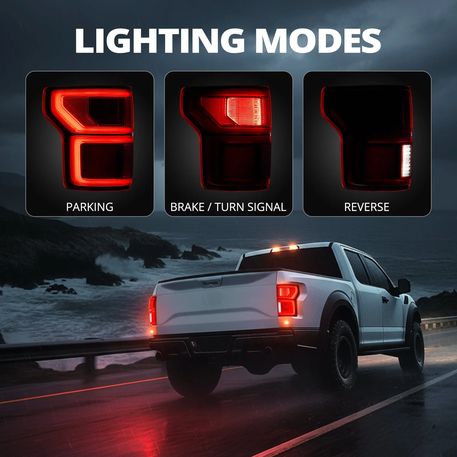 EVIL ENERGY Fit For Ford F150 2018-2020 LED Tail Light with Blind Spot Left Driver/Right Passenger Side Taillight Rear Brake Lamp Signal Assembly (Module NOT Included) - Image 4