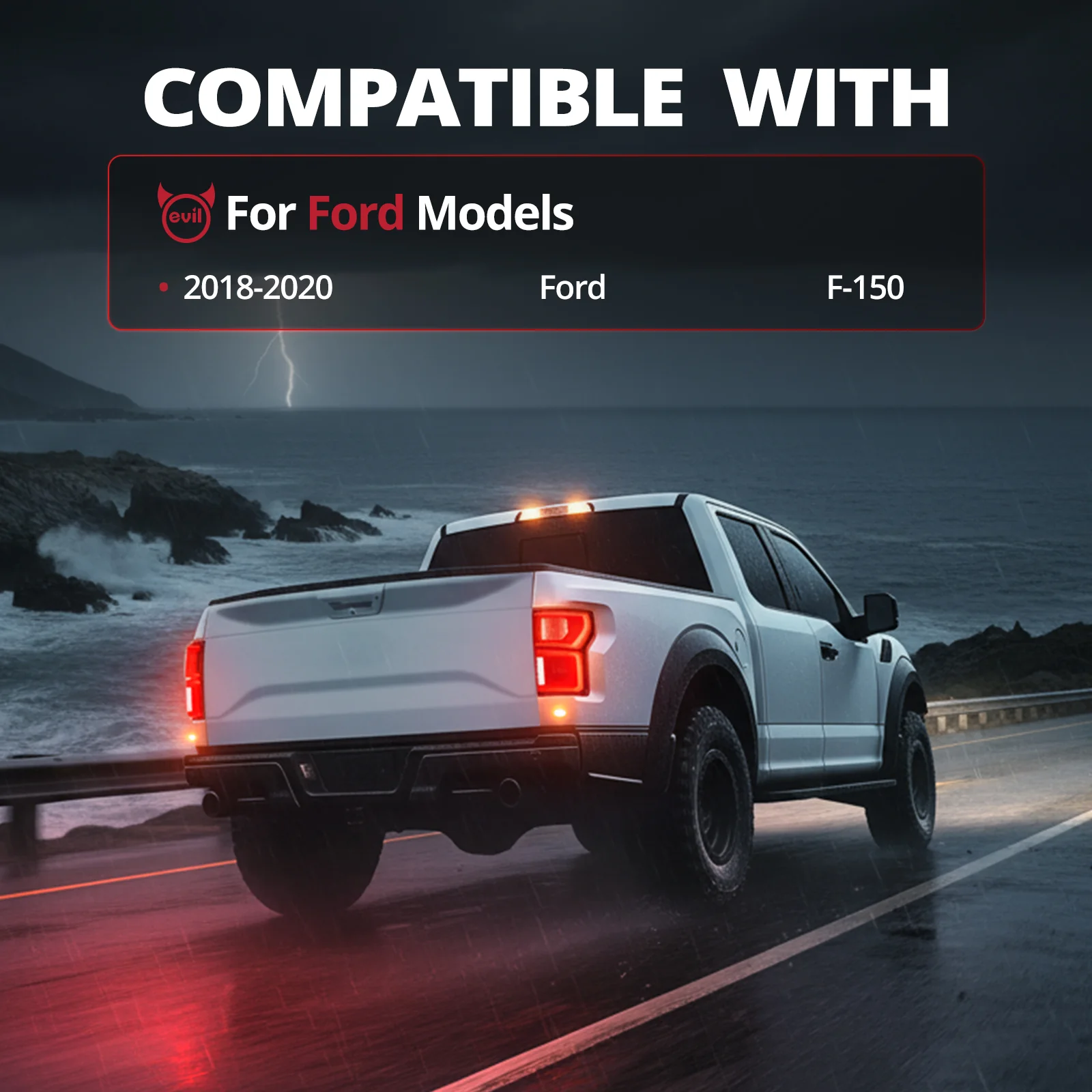 EVIL ENERGY Fit For Ford F150 2018-2020 LED Tail Light with Blind Spot Right Passenger Side Taillight Rear Brake Lamp Signal Assembly (Module NOT Included) - Image 2