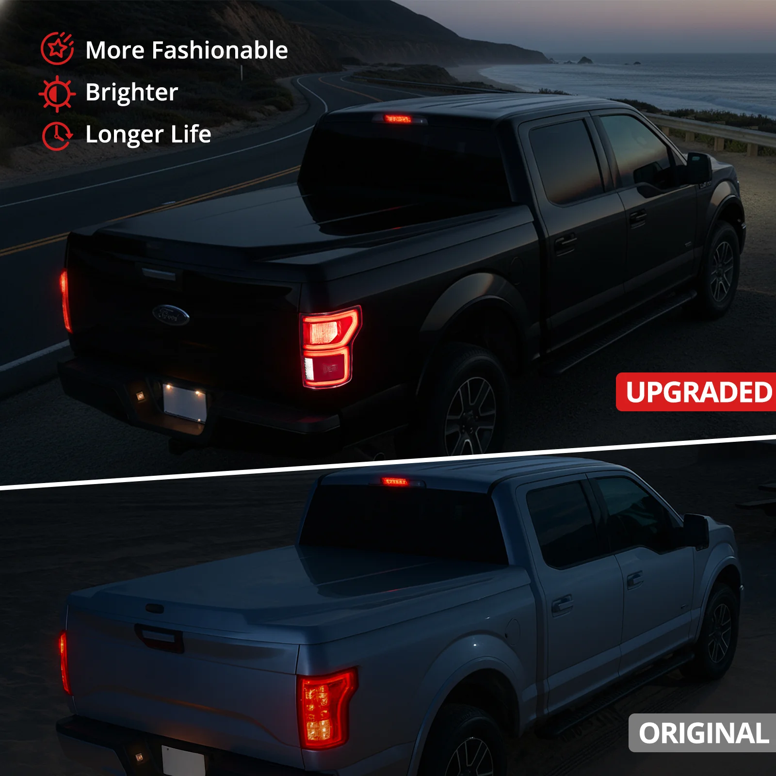 EVIL ENERGY Fit For Ford F150 2018-2020 LED Tail Light with Blind Spot Right Passenger Side Taillight Rear Brake Lamp Signal Assembly (Module NOT Included) - Image 3