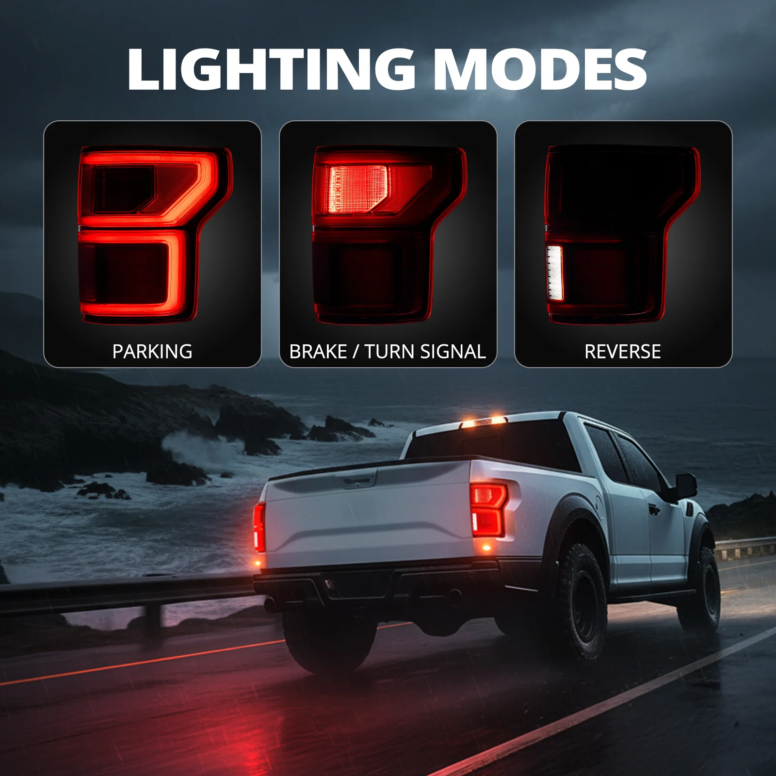 EVIL ENERGY Fit For Ford F150 2018-2020 LED Tail Light with Blind Spot Right Passenger Side Taillight Rear Brake Lamp Signal Assembly (Module NOT Included) - Image 4
