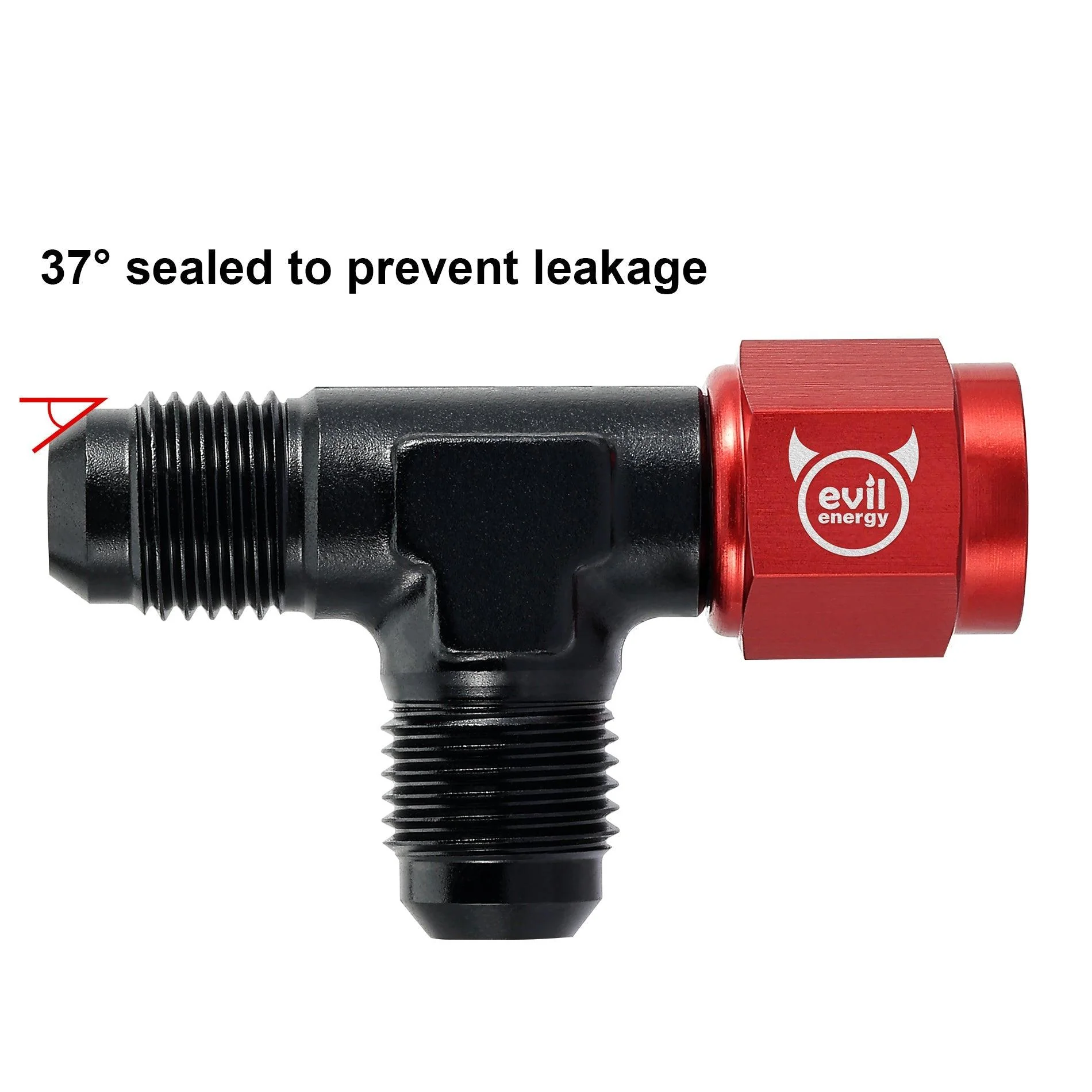 EVIL ENERGY FLARE MALE TEE RED&BLACK FITTING ADAPTER WITH FEMALE SWIVEL ON RUN（3/4/6/8/10AN） - Image 3