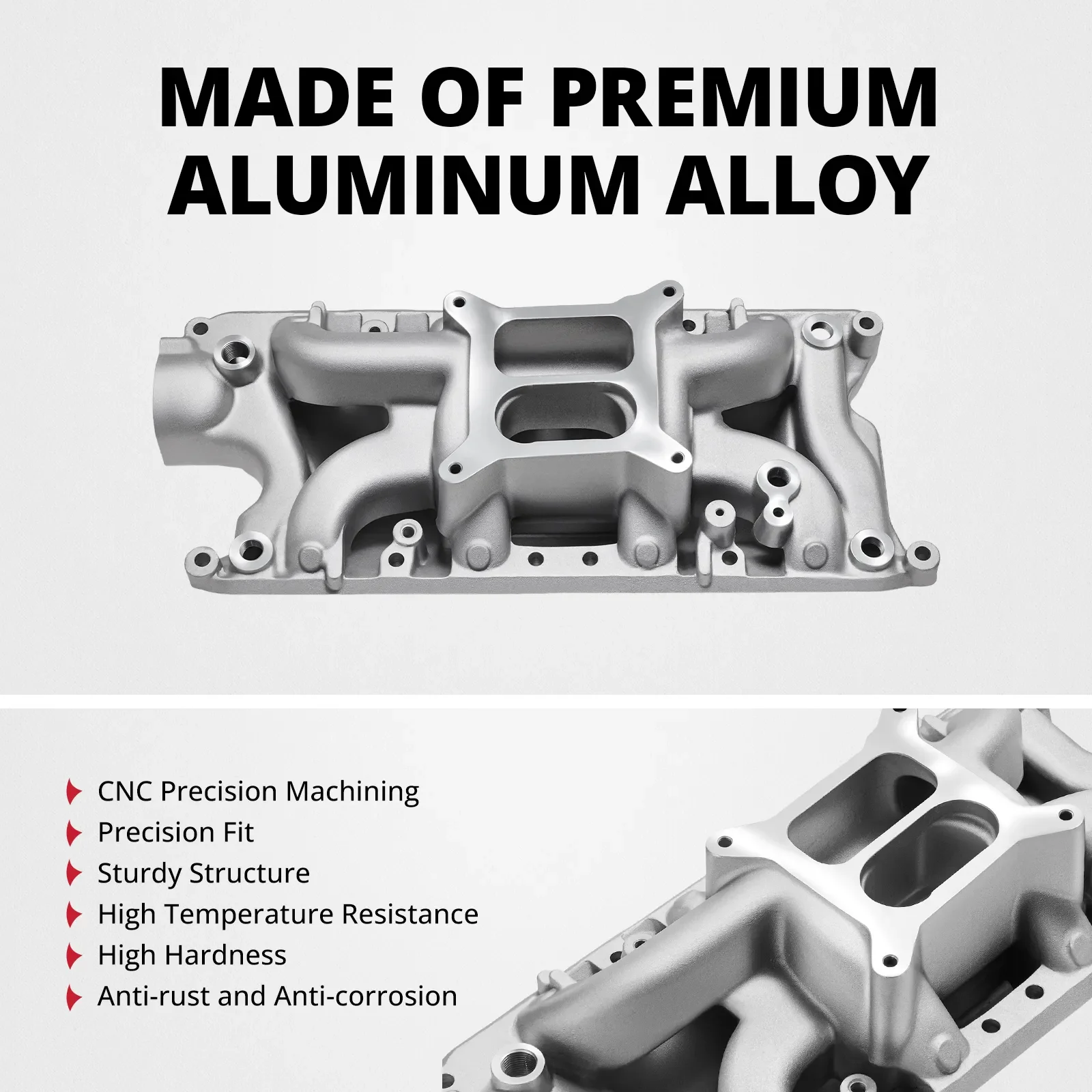 EVIL ENERGY Ford Small Block Polished Dual Plane Air Gap Intake Manifold - Image 3