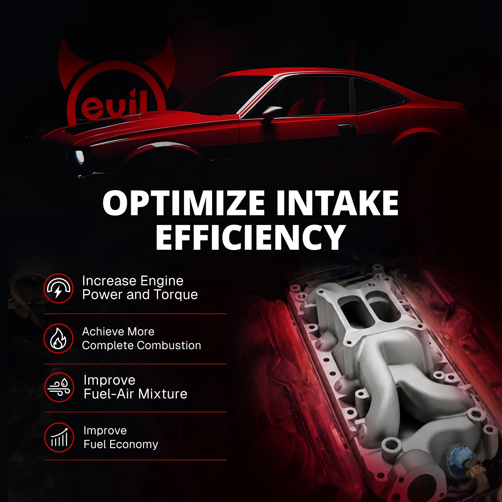 EVIL ENERGY Ford Small Block Polished Dual Plane Air Gap Intake Manifold - Image 6