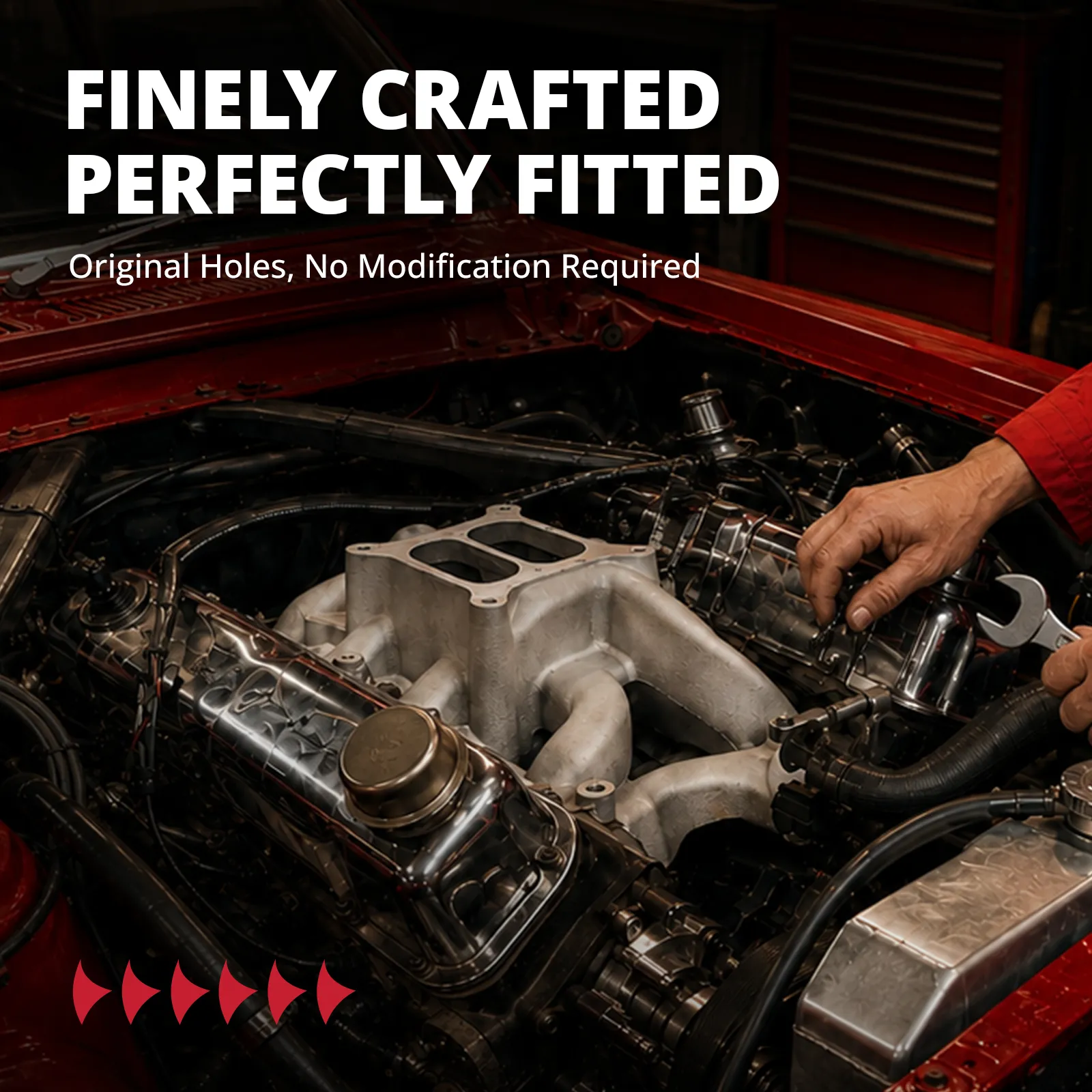 EVIL ENERGY Ford Small Block Polished Dual Plane Air Gap Intake Manifold - Image 8