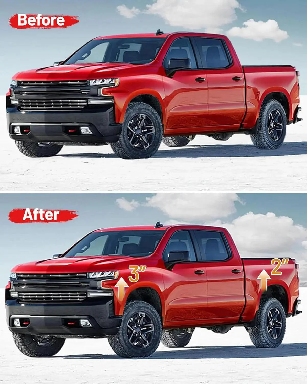 EVIL ENERGY Wheel Spacers 3 Inch Front and 2 Inch Rear for 2006-2023 Ram 1500 & 2005-2011 Dakota Suspension Forged Strut Spacers - Image 5