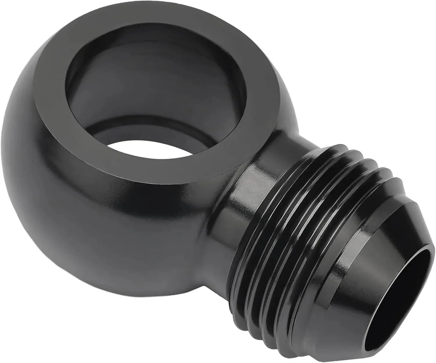 EVIL ENERGY Fuel Banjo Fitting Banjo Hole to AN Male Flare Adapter Fitting Aluminum Black