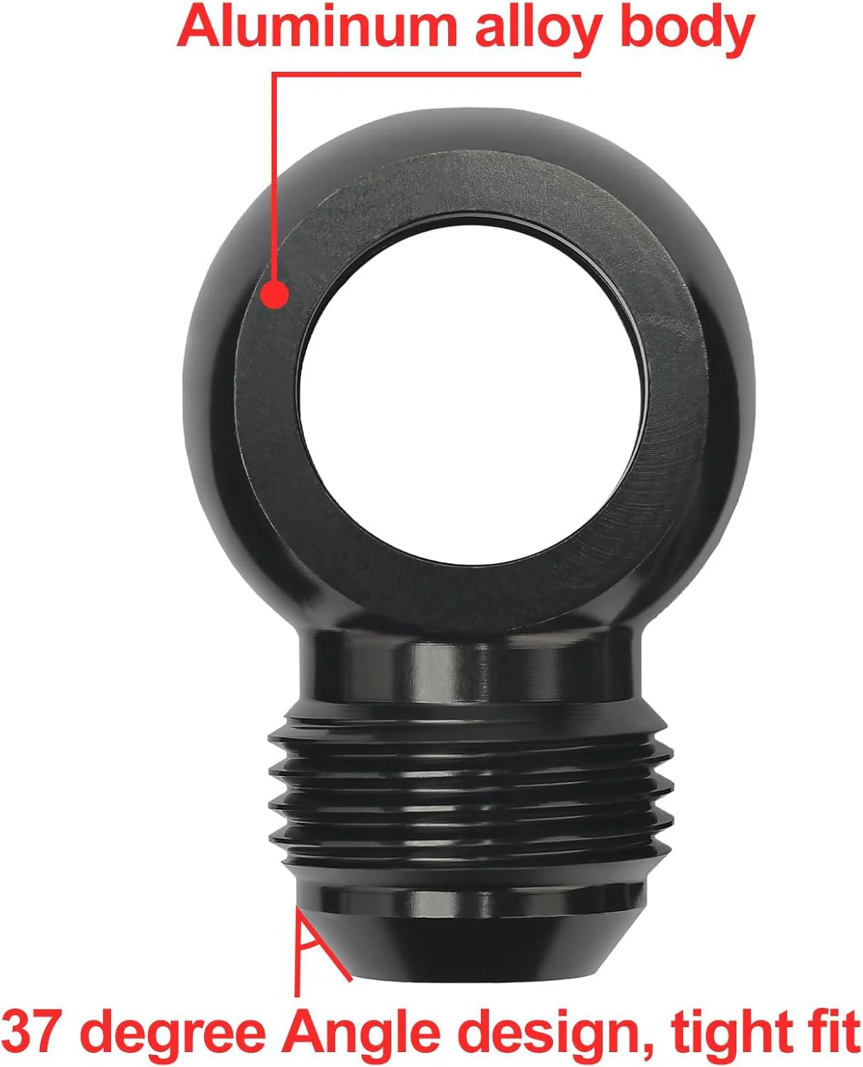 EVIL ENERGY Fuel Banjo Fitting Banjo Hole to AN Male Flare Adapter Fitting Aluminum Black - Image 4