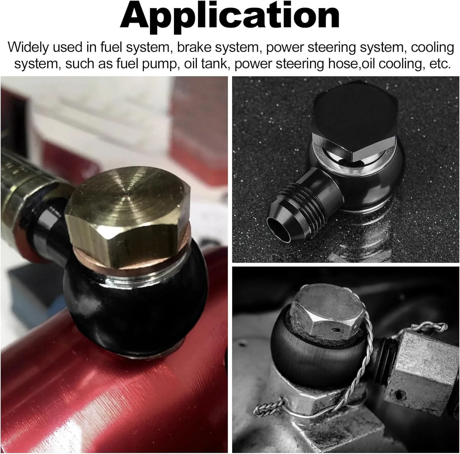 EVIL ENERGY Fuel Banjo Fitting Banjo Hole to AN Male Flare Adapter Fitting Aluminum Black - Image 6
