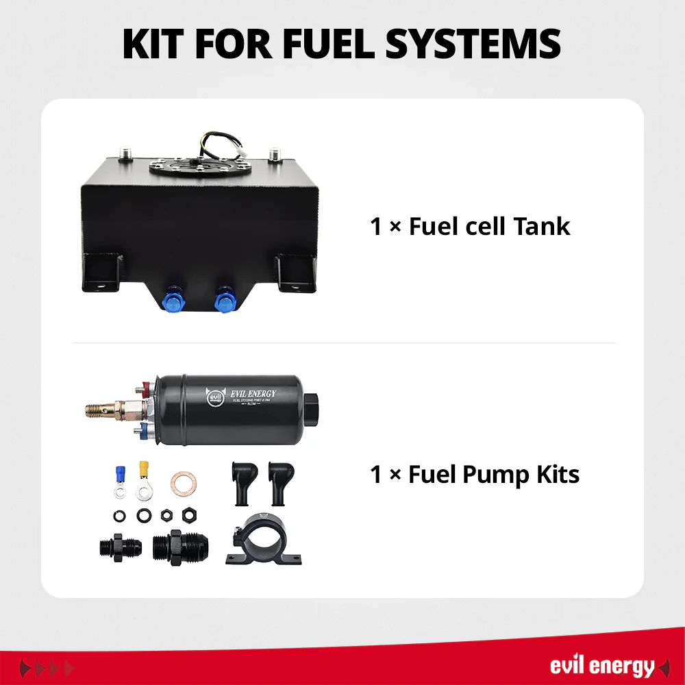EVIL ENERGY Fuel Cell Tank with 300LPH High-Performance External Inline Fuel Pump - Universal Fit for Enhanced Fuel Delivery - Image 6