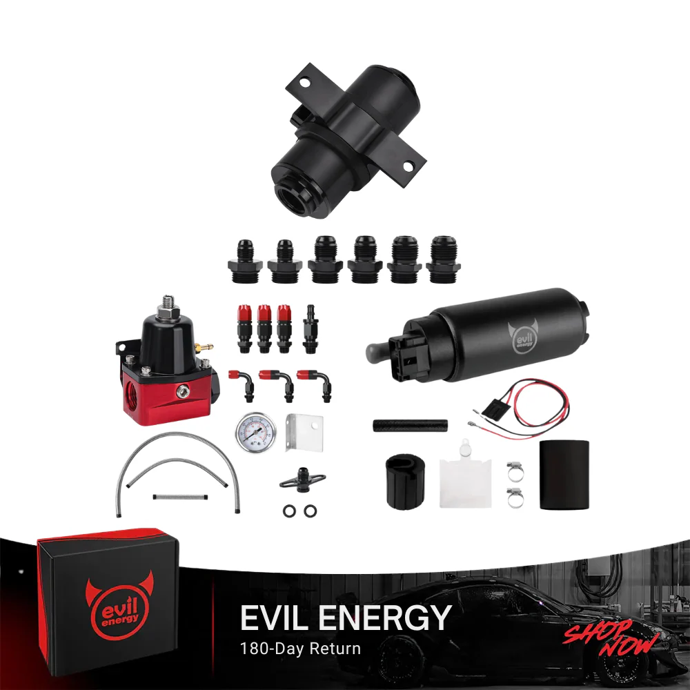 EVIL ENERGY EFI Fuel System Bundle: Universal Fuel Filter, Fuel Pump & Fuel Pressure Regulator
