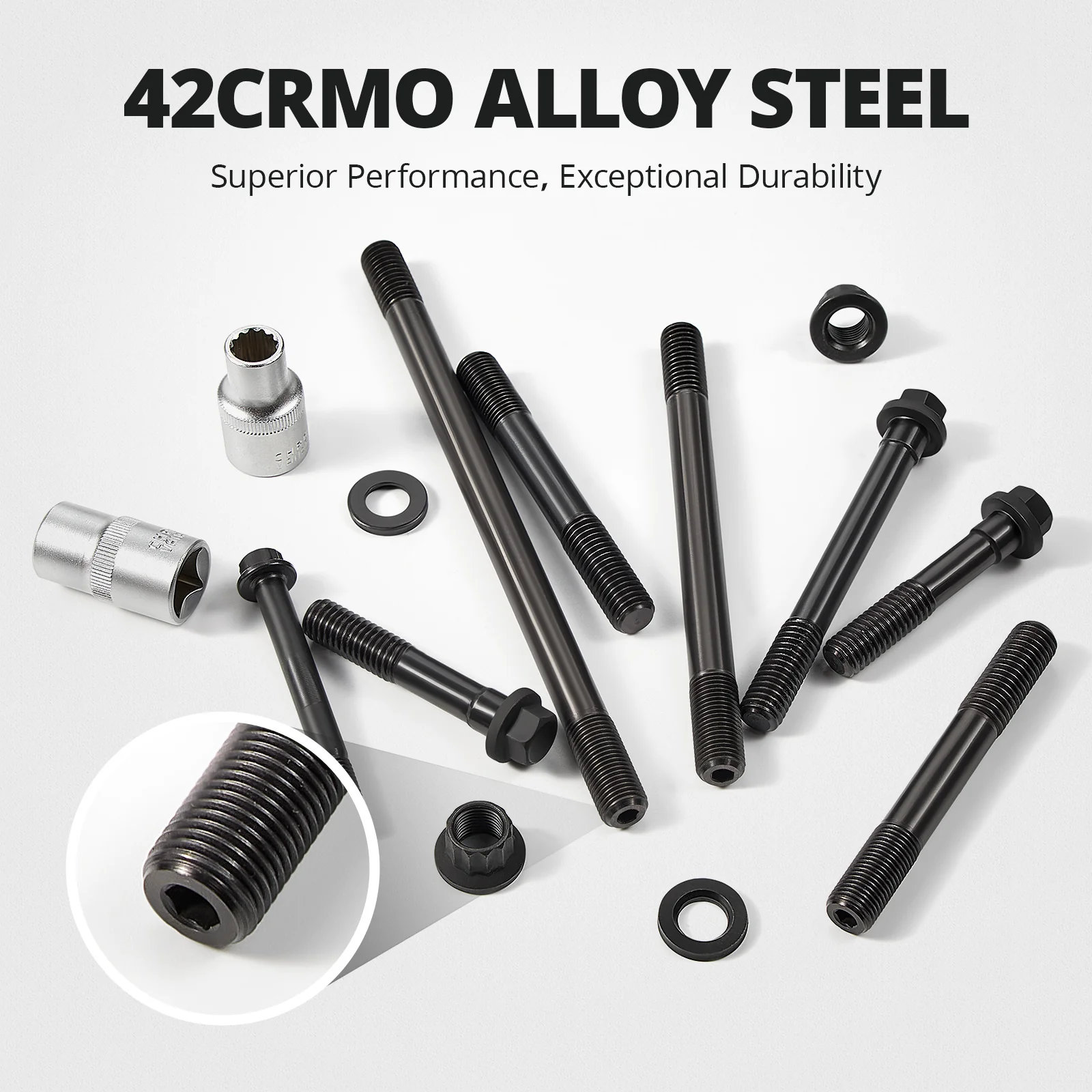 EVIL ENERGY 42CrMo Harmonic Balancer Bolt Kit 220K PSI Compatible with 1997-2017 Chevy LS 4.8L-6.2L Engines - Image 5