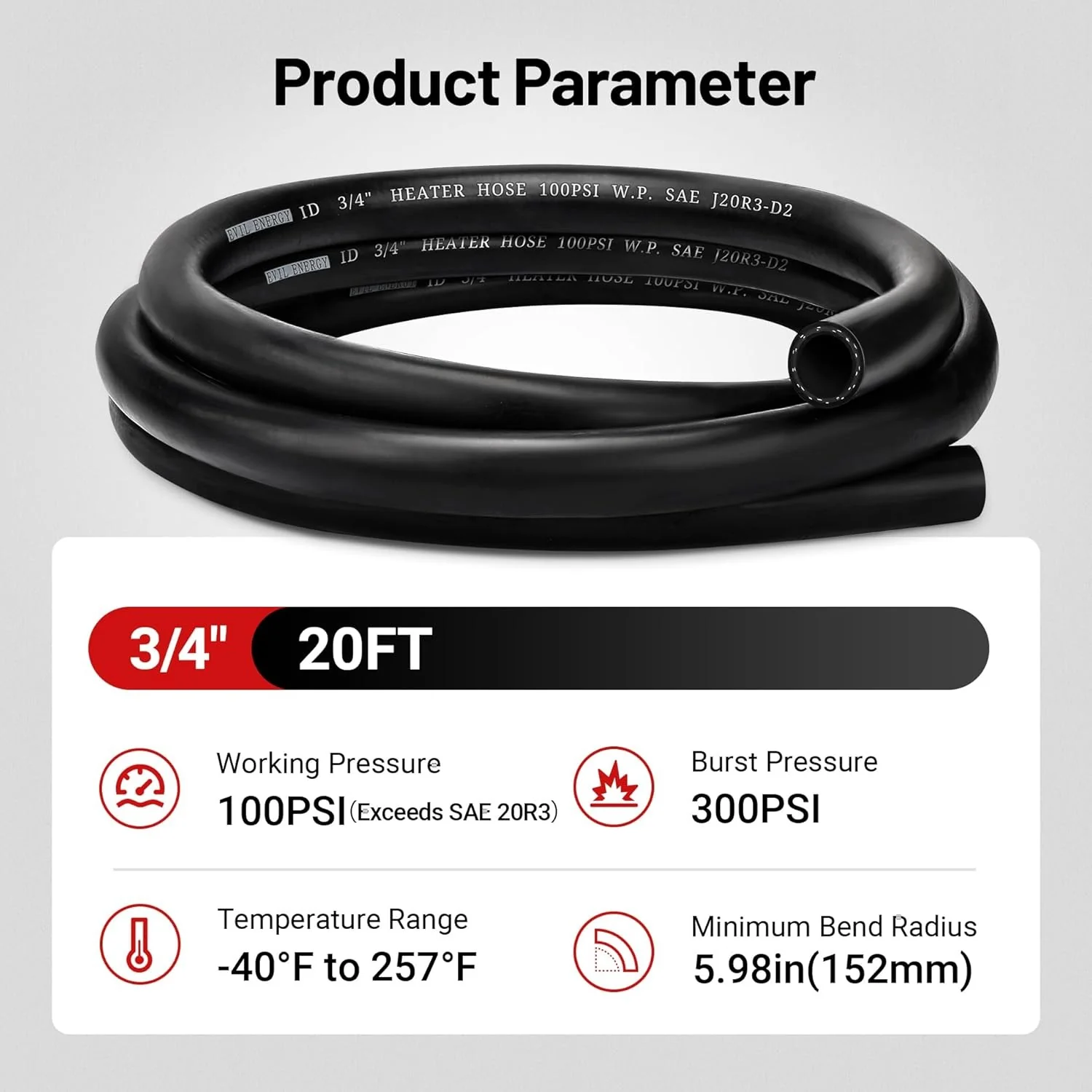 EVIL ENERGY Heater Hose Coolant Radiator Straight 100PSI SAE 20R3 (5/8,1/2,3/4,3/8,5/16,1 inch) - Image 58