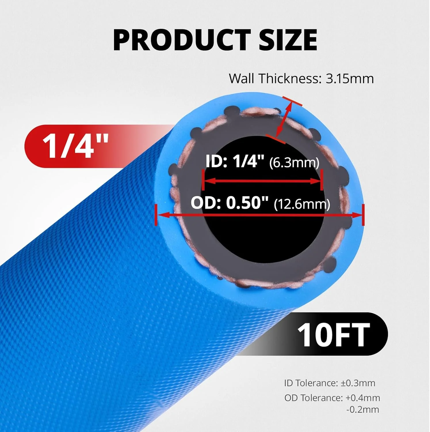 EVIL ENERGY High Pressure Fuel Line Hose 5/10/15FT NBR Rubber EN854-1TE 500PSI for Fuel Systems Blue - Image 4