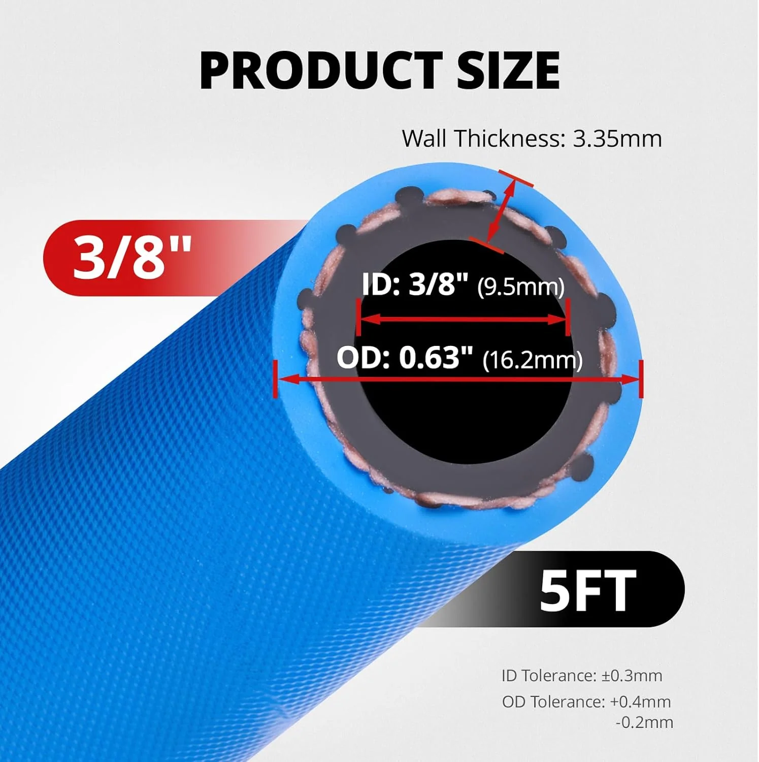 EVIL ENERGY High Pressure Fuel Line Hose 5/10/15FT NBR Rubber EN854-1TE 500PSI for Fuel Systems Blue - Image 8