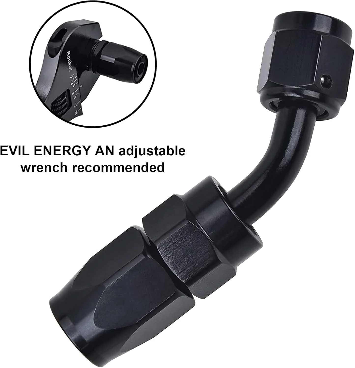 EVIL ENERGY AN Hose End Fitting Straight Swivel Aluminum Black (4/6/8/10/12/16/20AN) - Image 32
