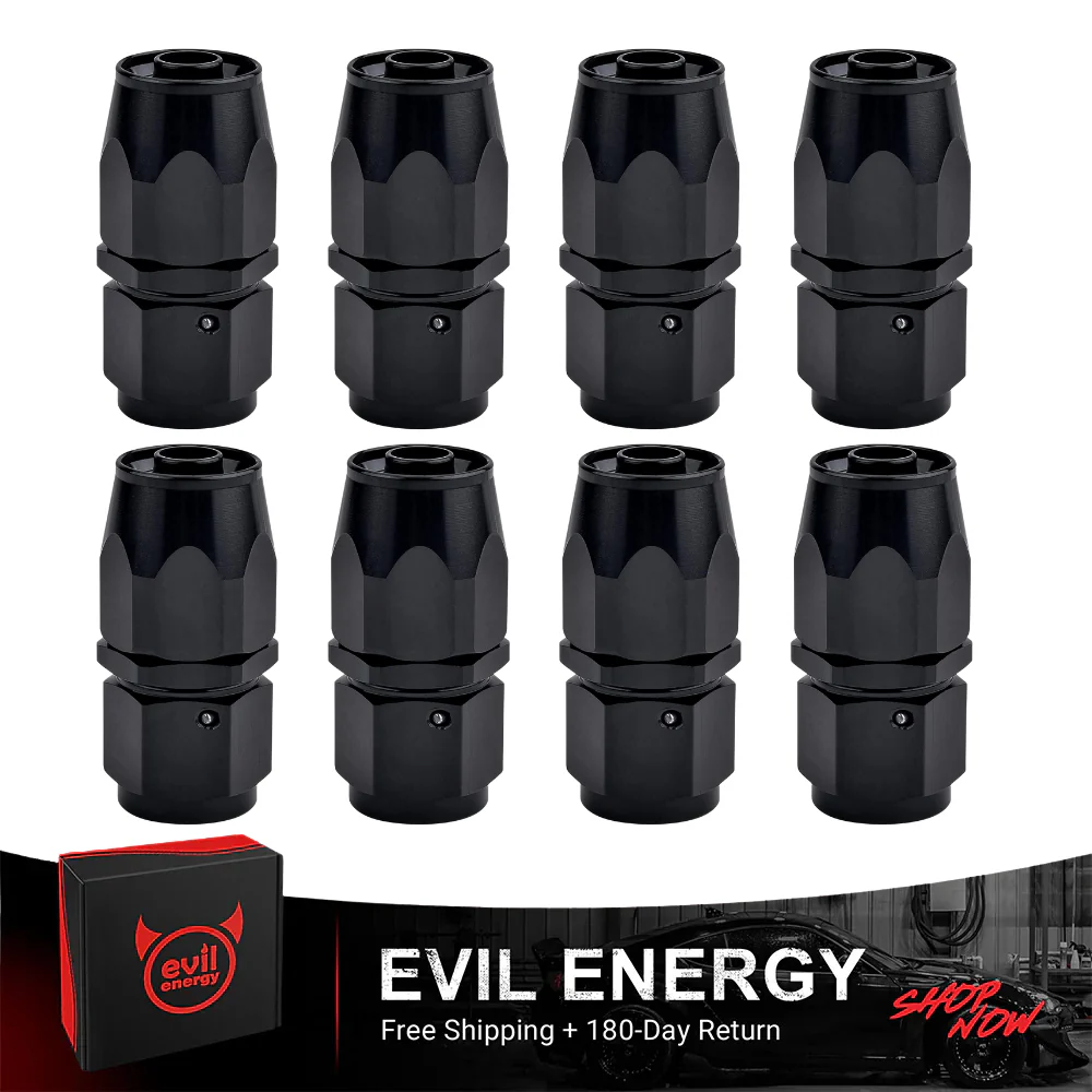 EVIL ENERGY AN Hose End Fitting Straight Swivel Aluminum Black (4/6/8/10/12/16/20AN) - Image 4