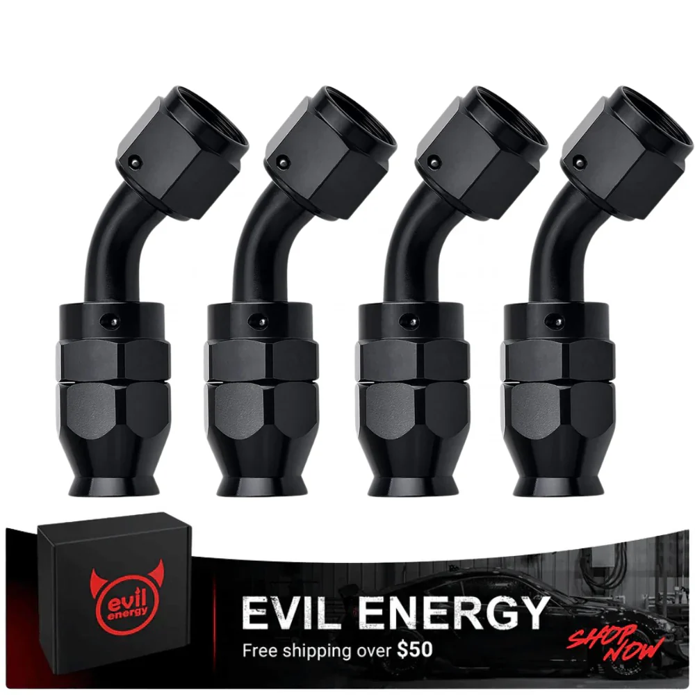 EVIL ENERGY PTFE Hose End Fitting 45 degree Black for PTFE Hose Only （ 3/4/6/8/10/12AN ） - Image 3