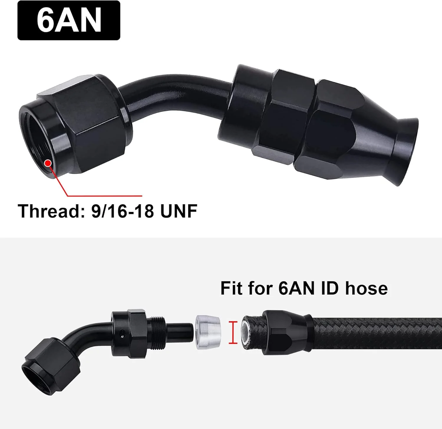 EVIL ENERGY PTFE Hose End Fitting Kit Aluminum 8/10/12pcs(4/6/8/10AN) - Image 19