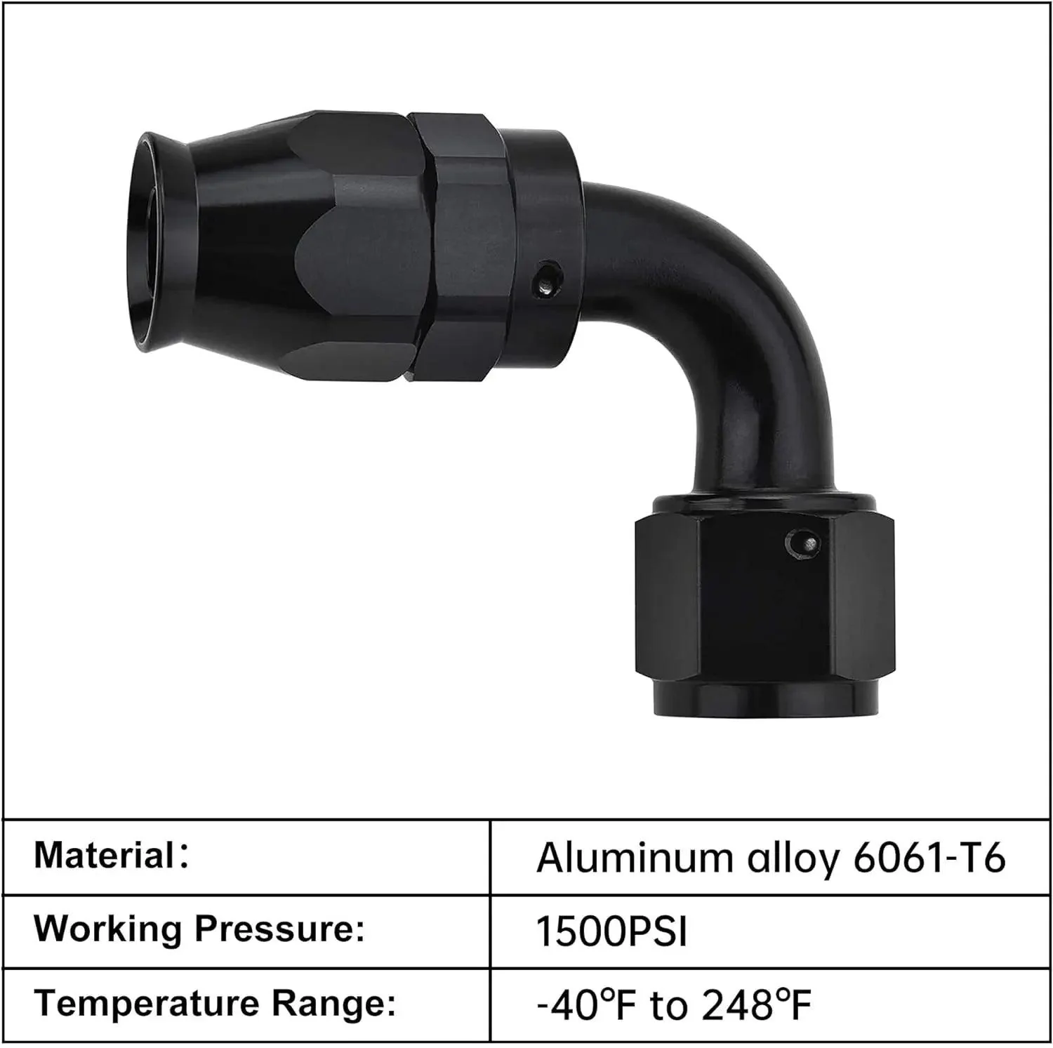 EVIL ENERGY PTFE Hose End Fitting 90 Degree Black for PTFE Hose Only (3/4/6/8/10AN ) - Image 10