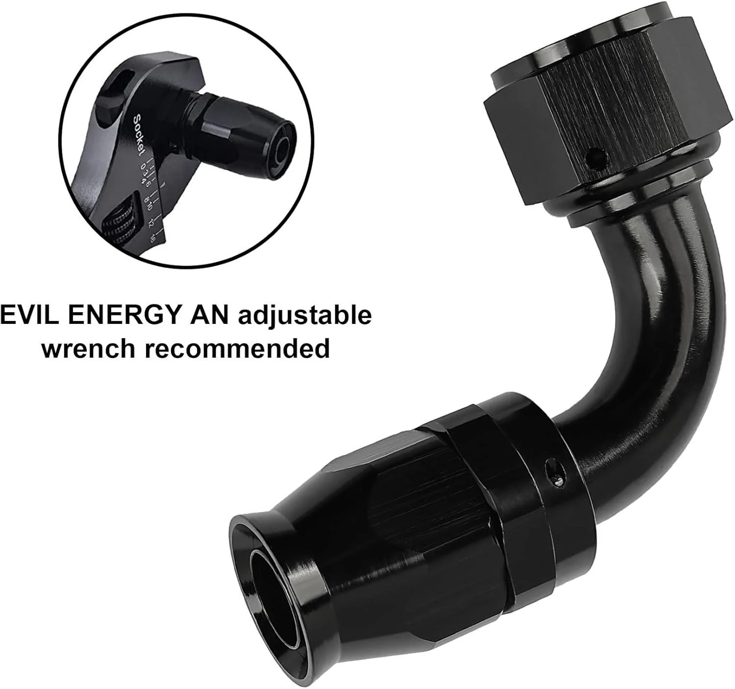 EVIL ENERGY PTFE Hose End Fitting for PTFE Hose Only (3/4/6/8/10/12AN) - Black - Image 44