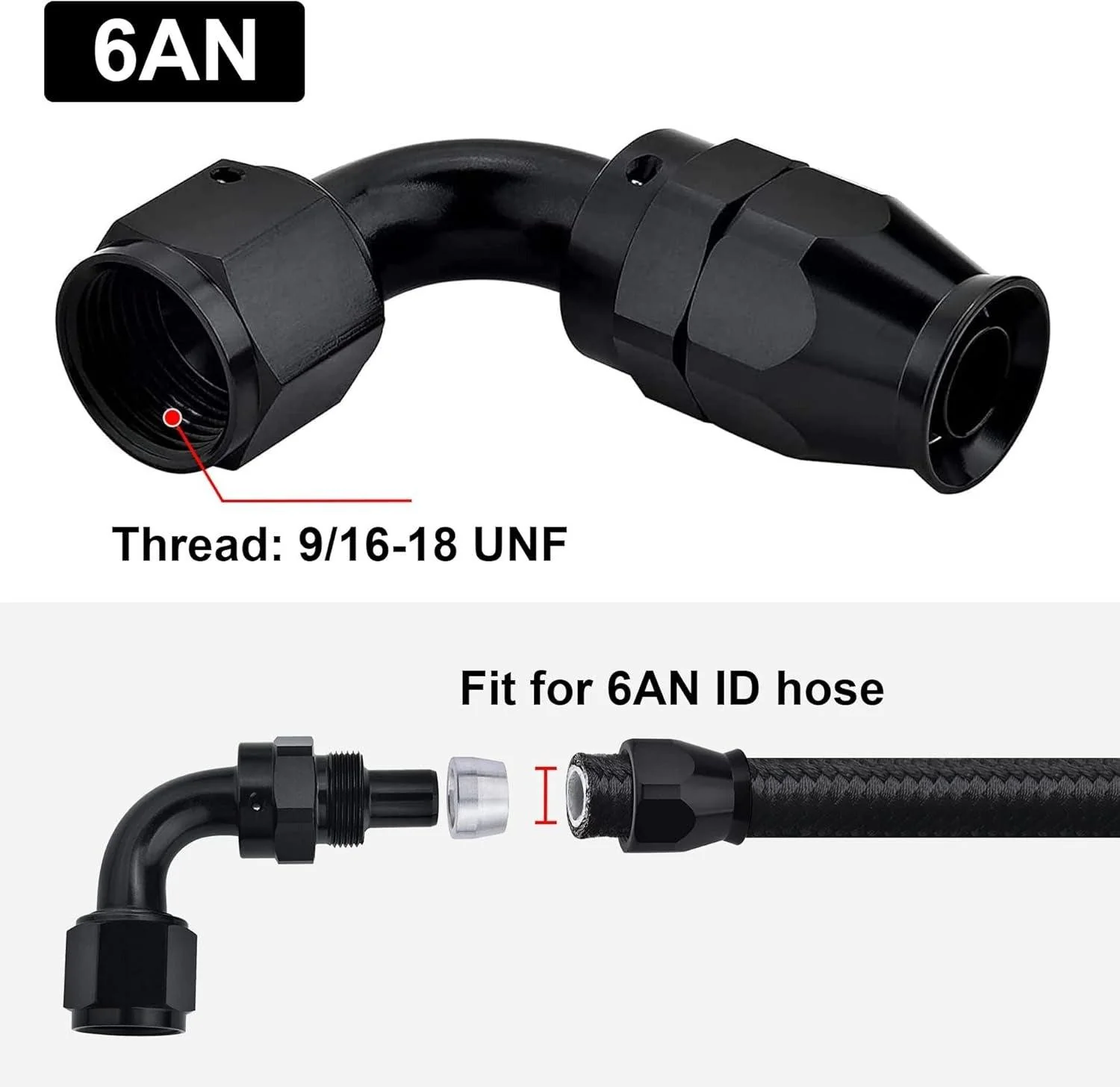 EVIL ENERGY PTFE Hose End Fitting for PTFE Hose Only (3/4/6/8/10/12AN) - Black - Image 48