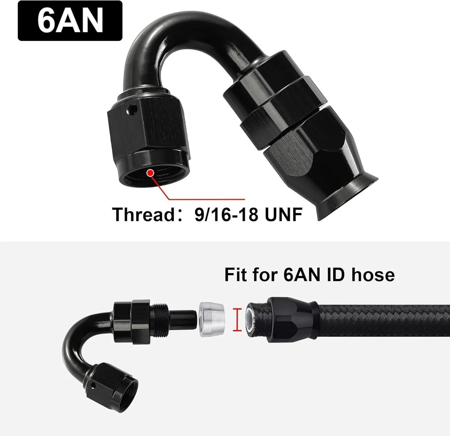 EVIL ENERGY PTFE Hose End Fitting for PTFE Hose Only (3/4/6/8/10/12AN) - Black - Image 61