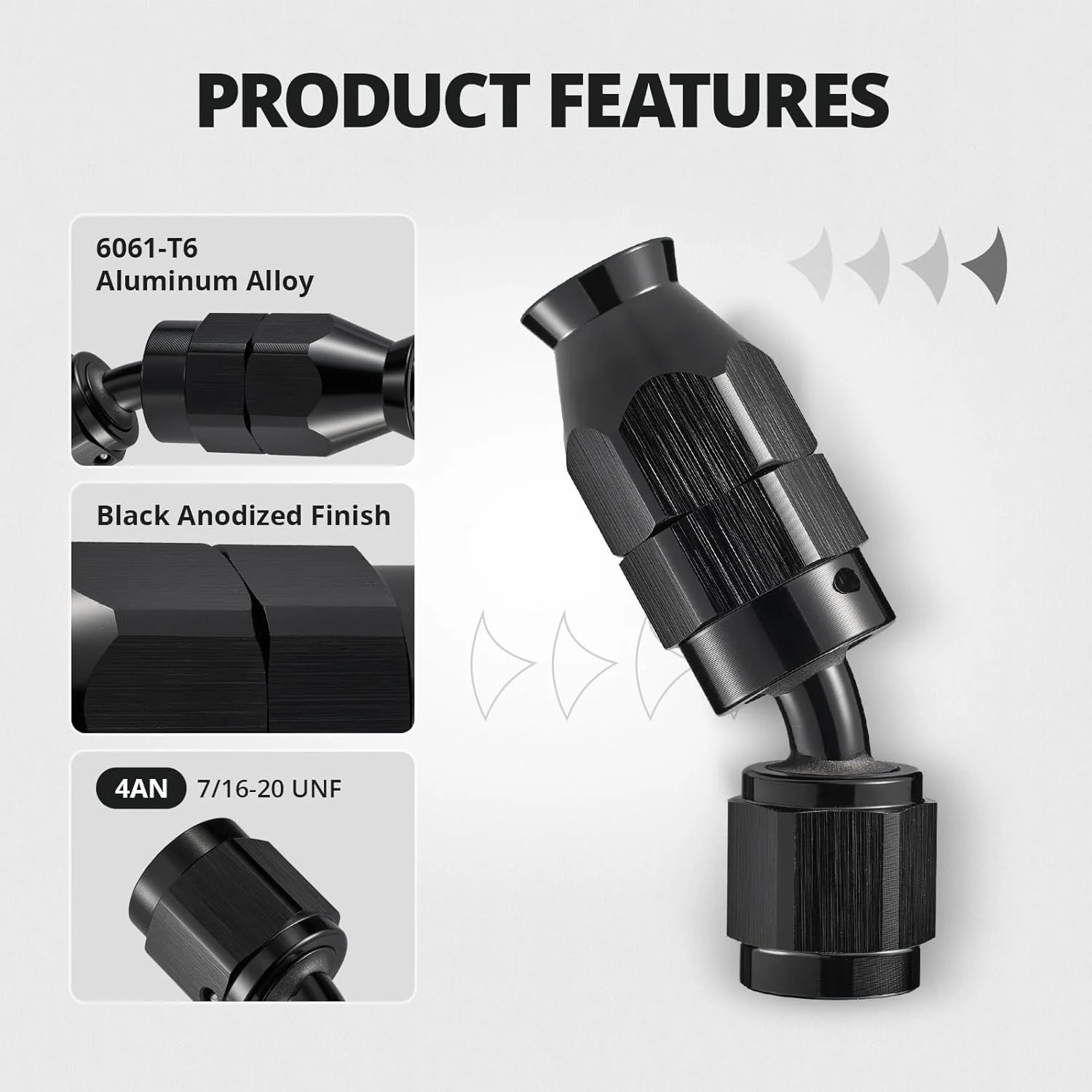 EVIL ENERGY PTFE Hose End Fitting for PTFE Hose Only (3/4/6/8/10/12AN) - Black - Image 70