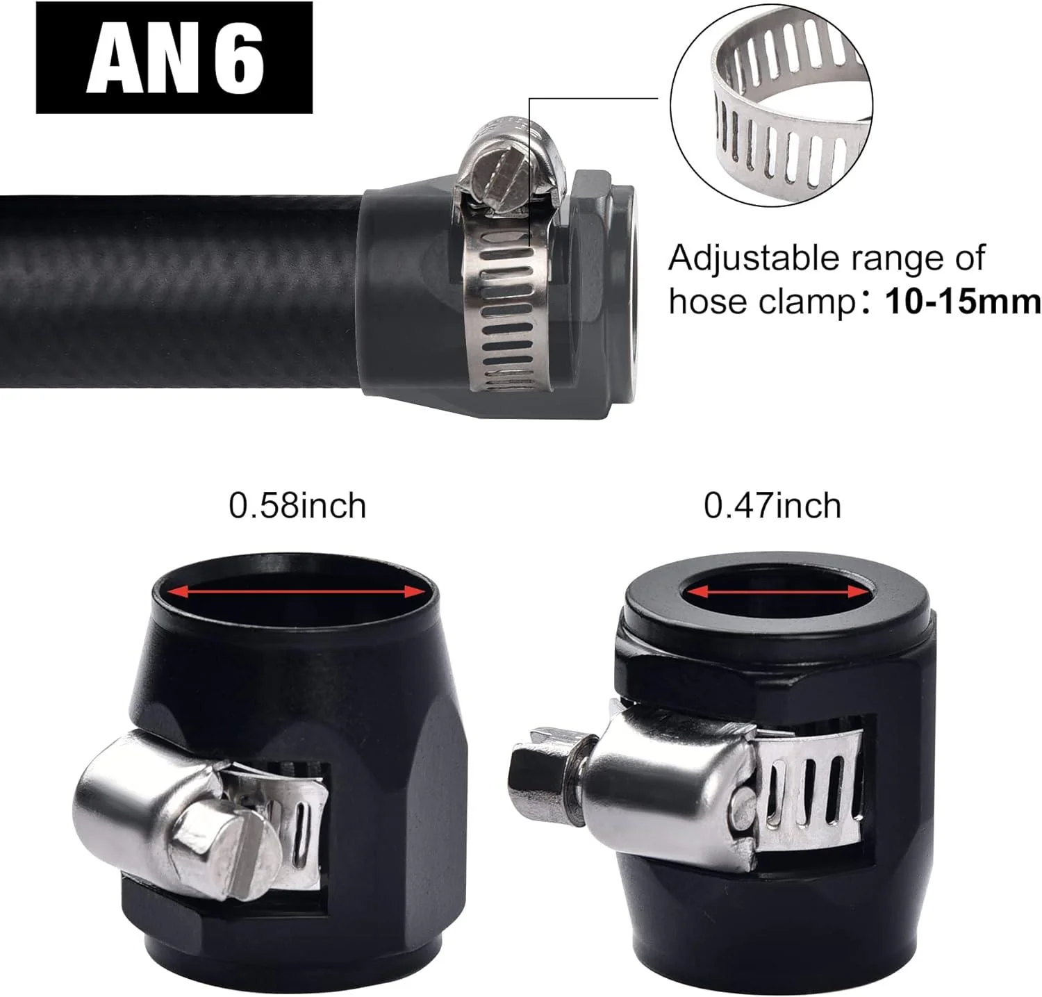 EVIL ENERGY Hose Finisher Clamp Aluminium Black - Image 5
