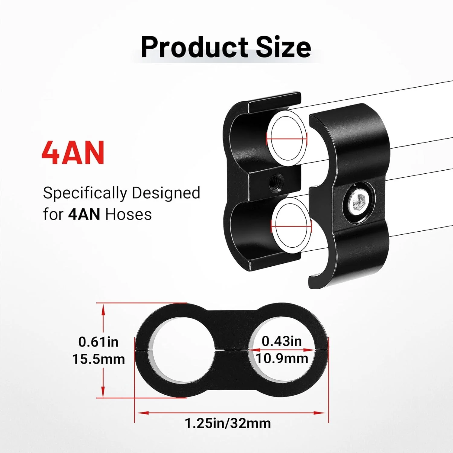 EVIL ENERGY Hose Separator Clamp Fuel Line Mounting Clamp Aluminum Black 4/6/8/10PCS - Image 15