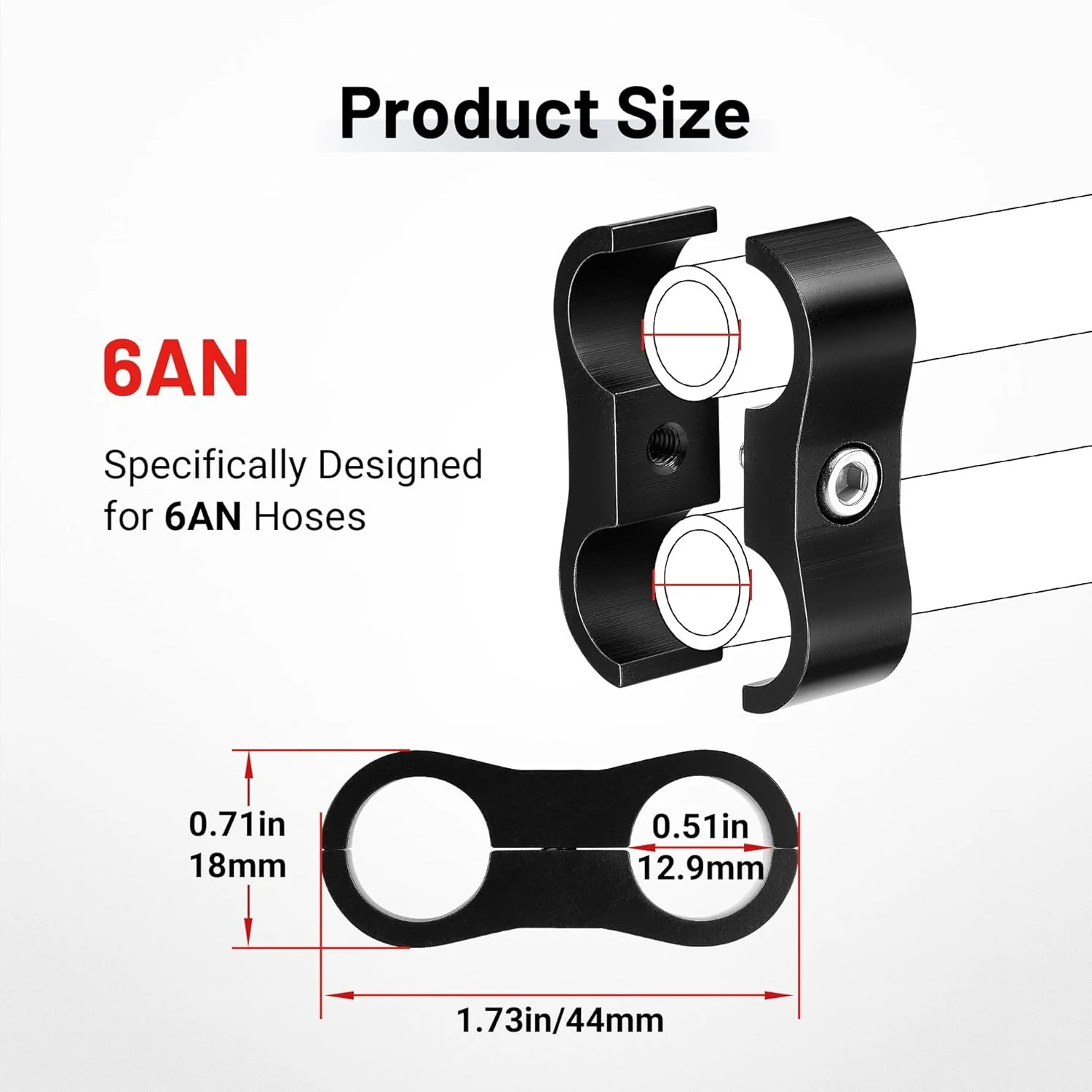 EVIL ENERGY Hose Separator Clamp Fuel Line Mounting Clamp Aluminum Black 4/6/8/10PCS - Image 16