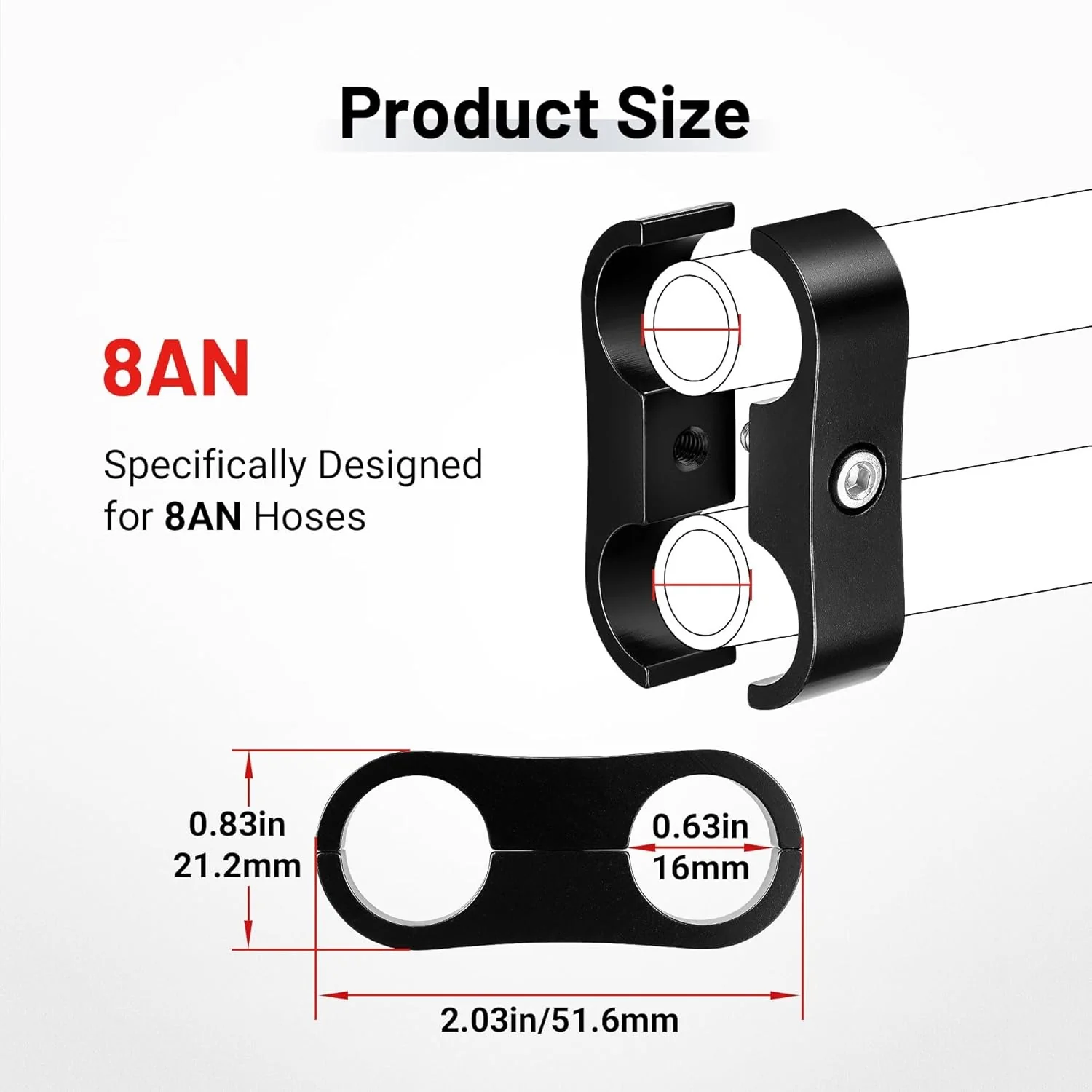 EVIL ENERGY Hose Separator Clamp Fuel Line Mounting Clamp Aluminum Black 4/6/8/10PCS - Image 17