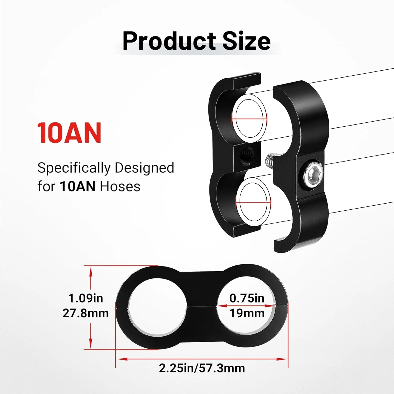 EVIL ENERGY Hose Separator Clamp Fuel Line Mounting Clamp Aluminum Black 4/6/8/10PCS - Image 18