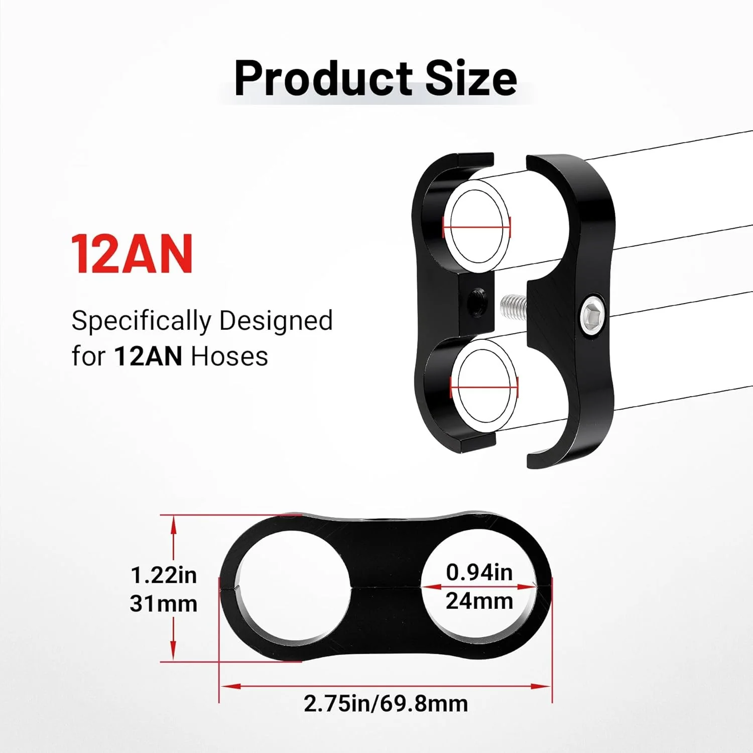 EVIL ENERGY Hose Separator Clamp Fuel Line Mounting Clamp Aluminum Black 4/6/8/10PCS - Image 19