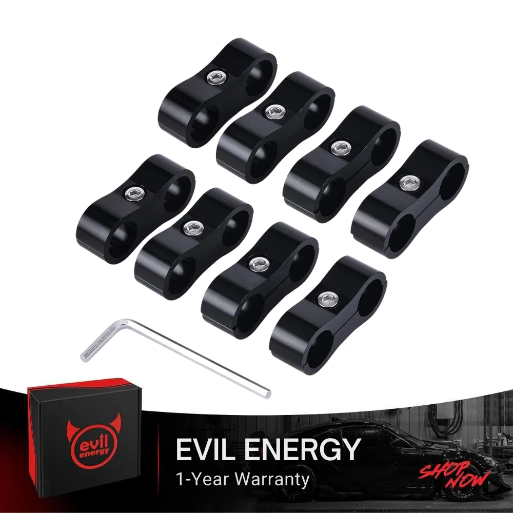 EVIL ENERGY Hose Separator Clamp Fuel Line Mounting Clamp Aluminum Black 4/6/8/10PCS - Image 3