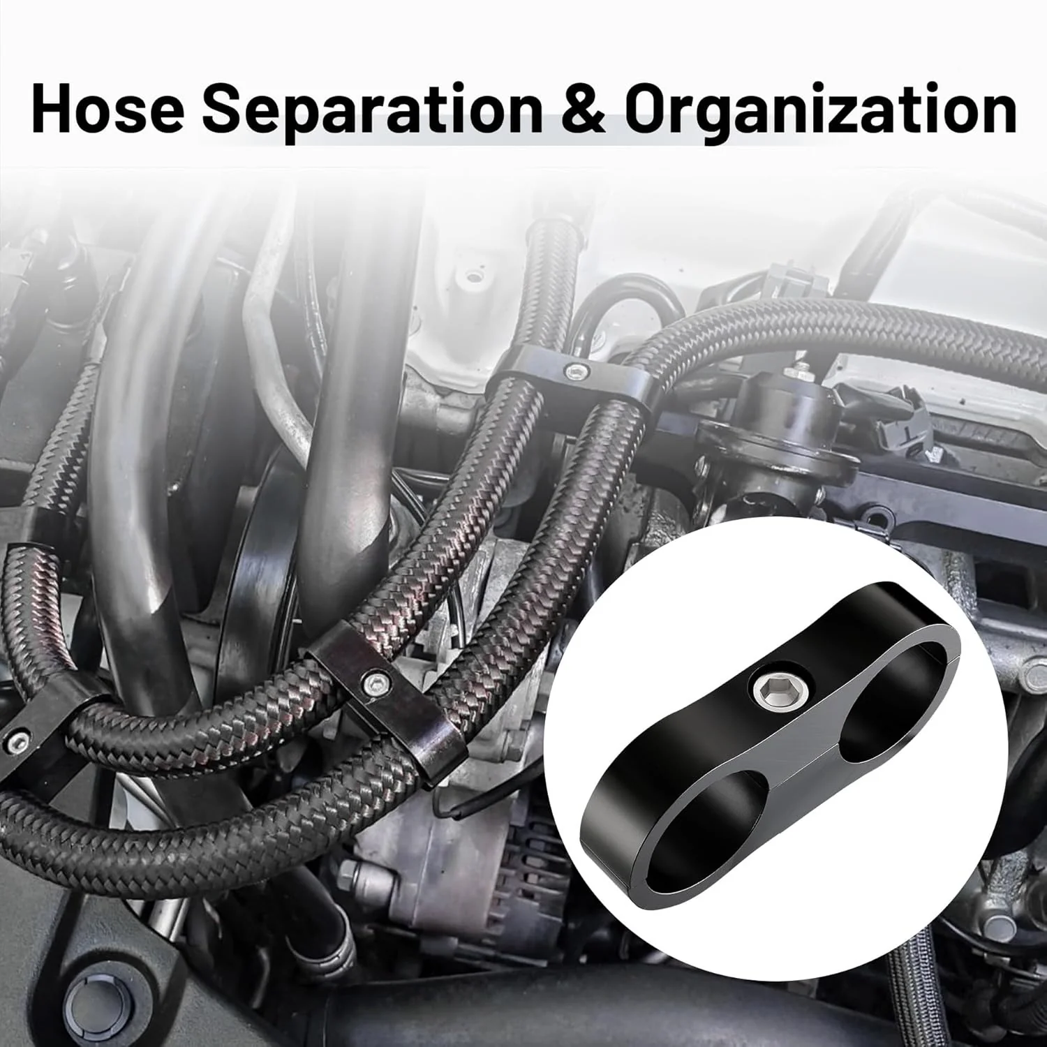 EVIL ENERGY Hose Separator Clamp Fuel Line Mounting Clamp Aluminum Black 4/6/8/10PCS - Image 30