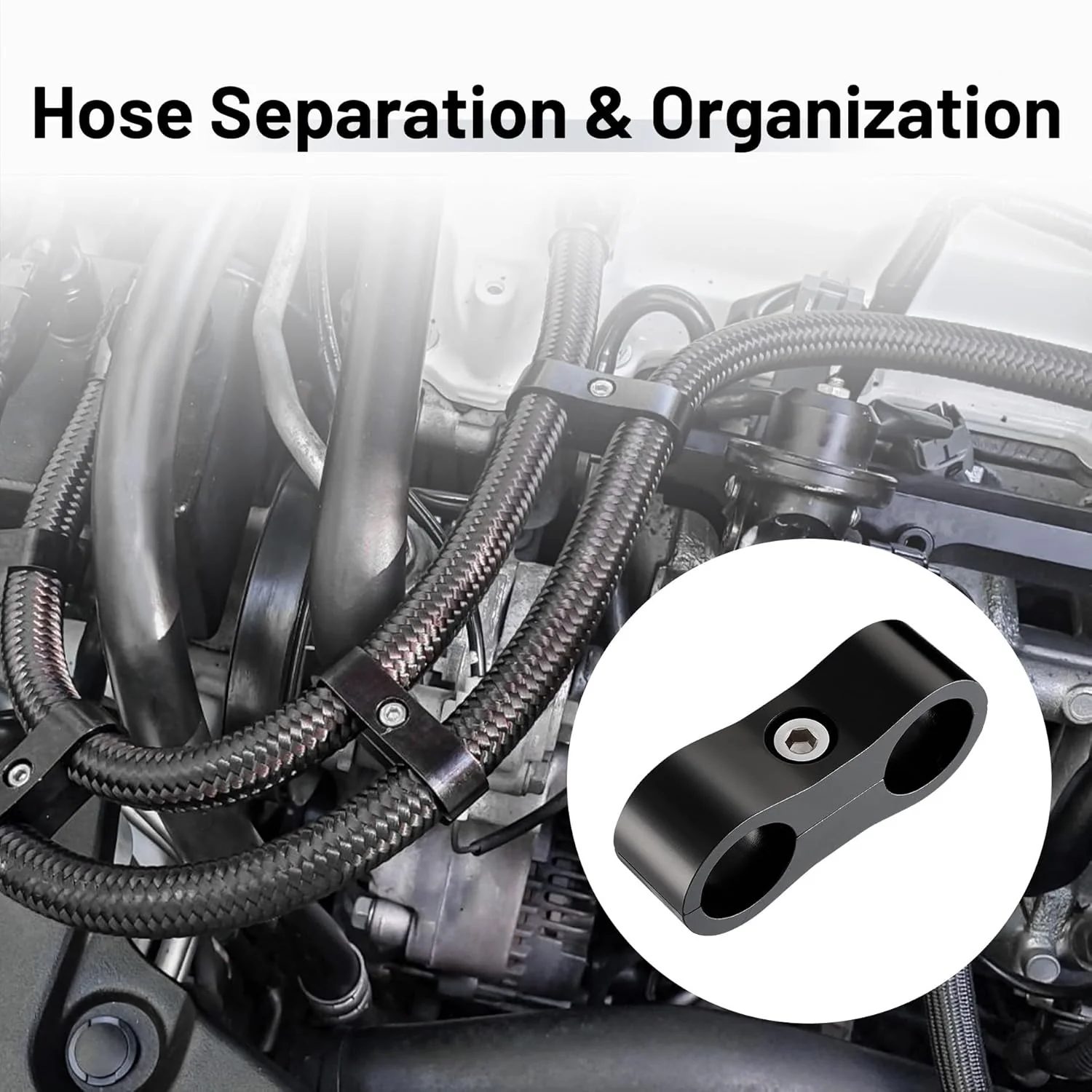 EVIL ENERGY Hose Separator Clamp Fuel Line Mounting Clamp Aluminum Black 4/6/8/10PCS - Image 31