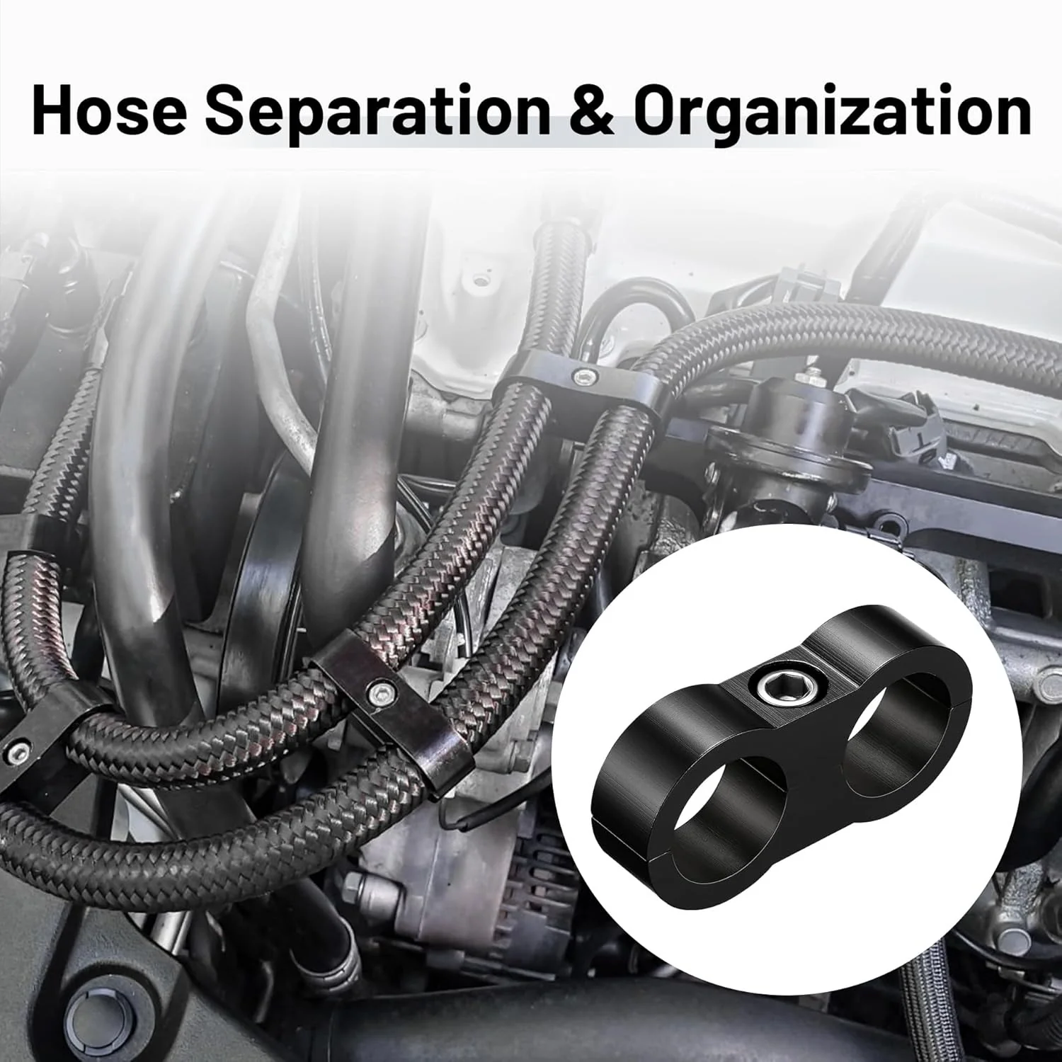 EVIL ENERGY Hose Separator Clamp Fuel Line Mounting Clamp Aluminum Black 4/6/8/10PCS - Image 33