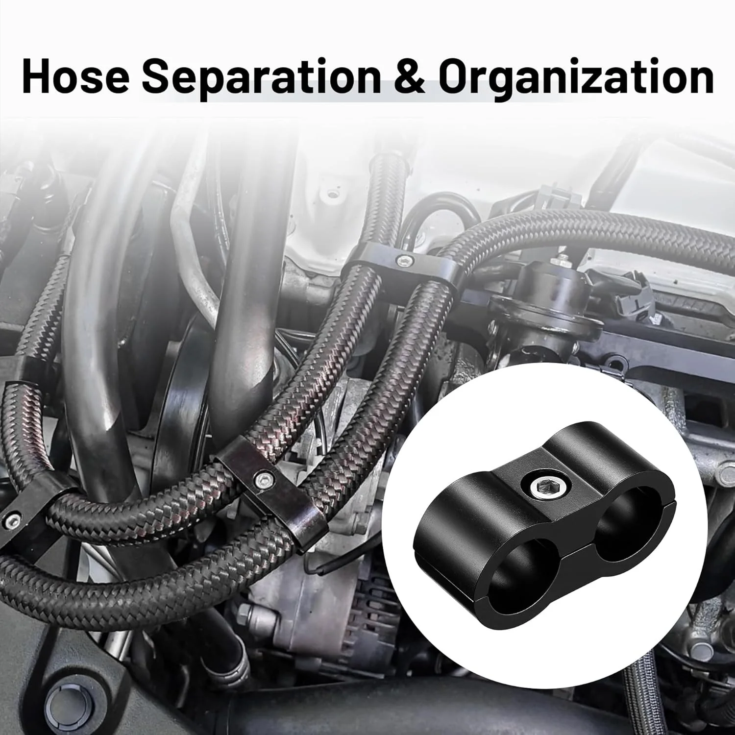 EVIL ENERGY Hose Separator Clamp Fuel Line Mounting Clamp Aluminum Black 4/6/8/10PCS - Image 34