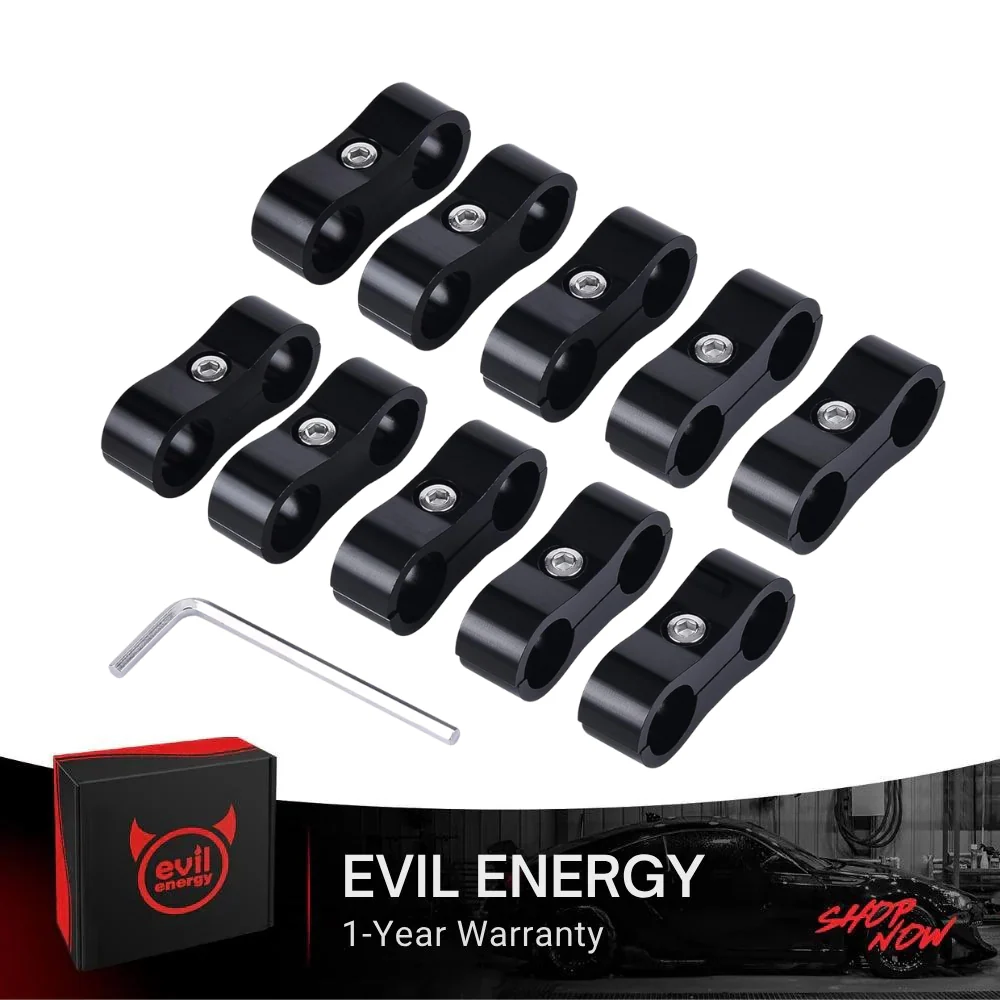 EVIL ENERGY Hose Separator Clamp Fuel Line Mounting Clamp Aluminum Black 4/6/8/10PCS - Image 4